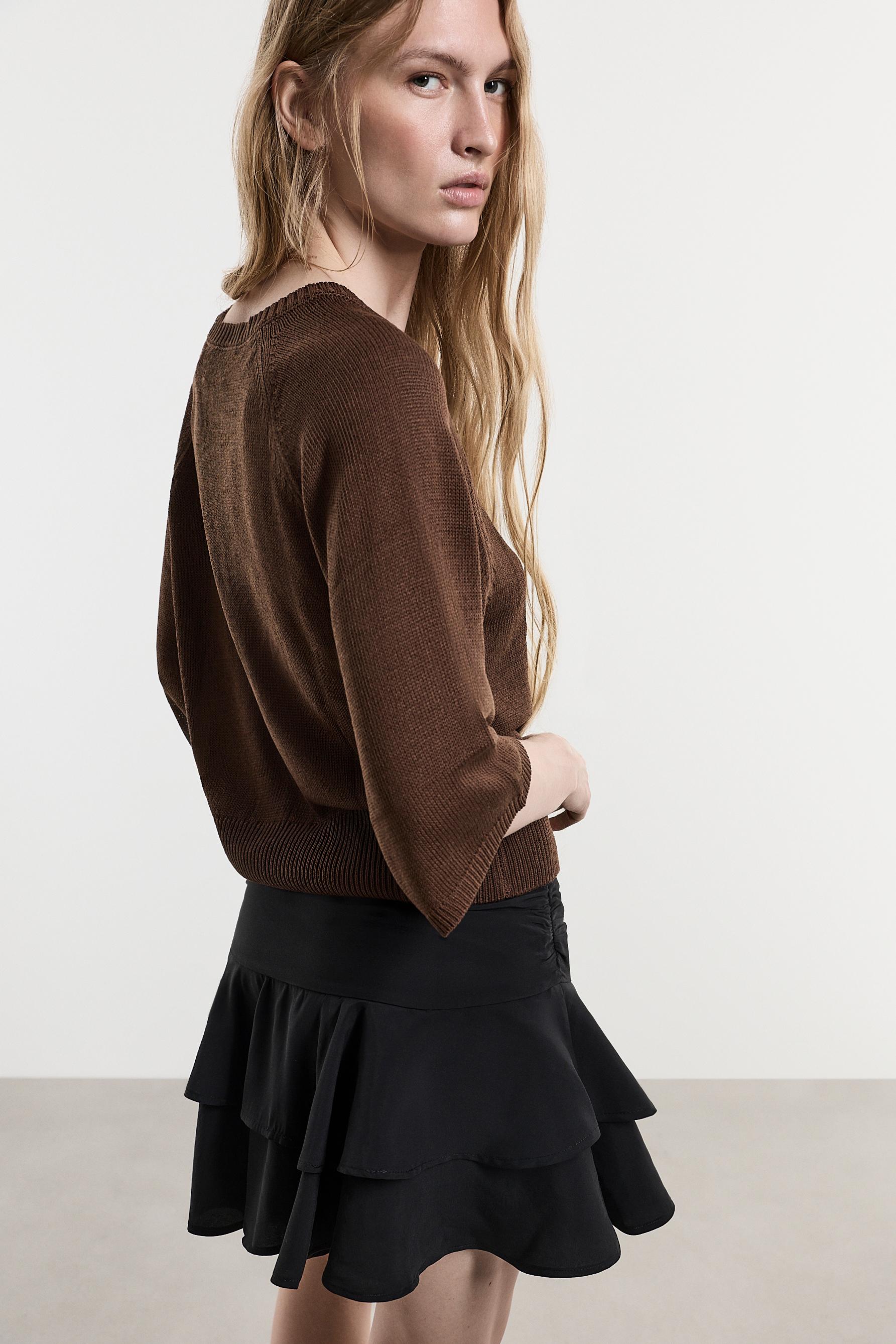 Raglan sleeve sweater — CHOCOLATE