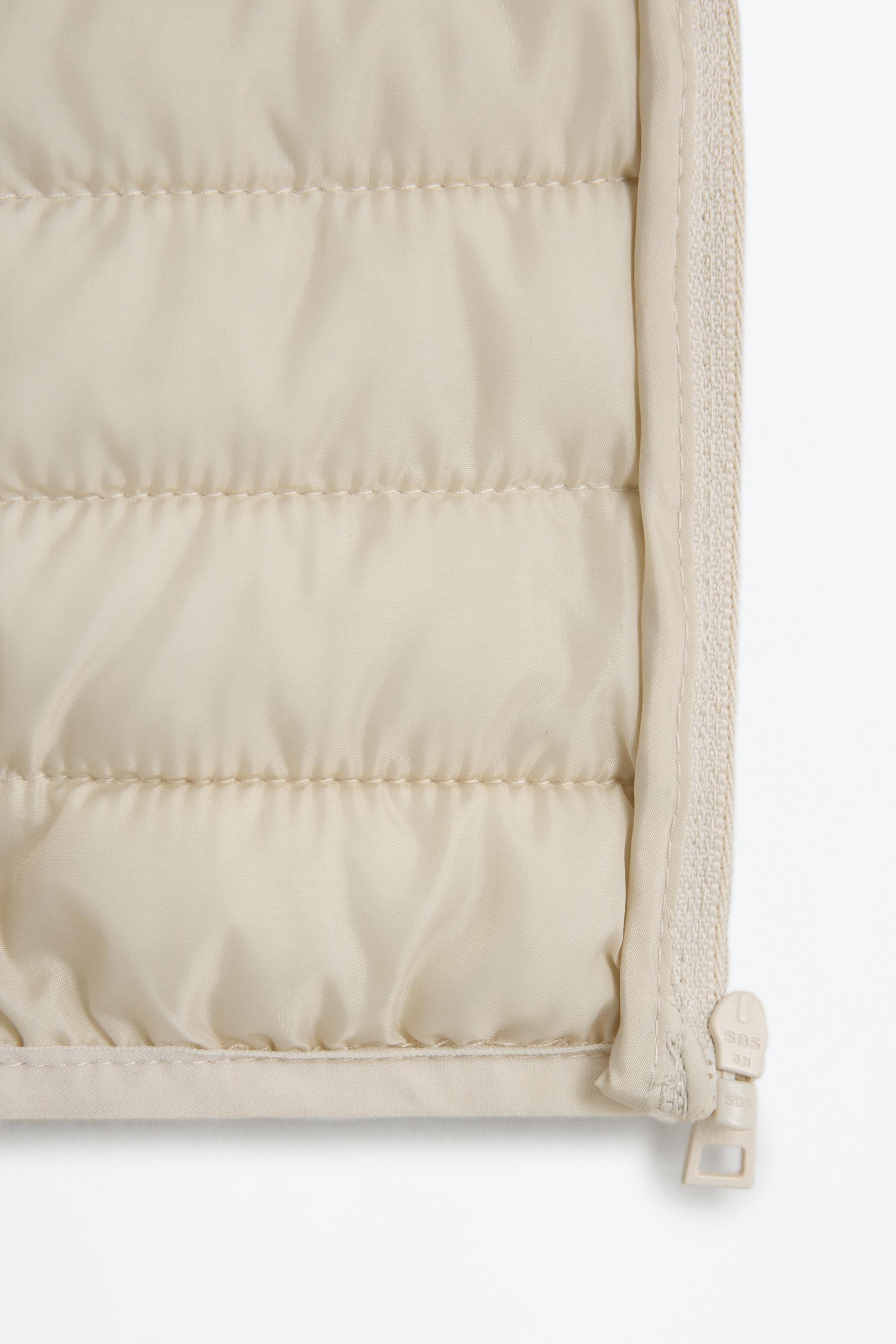 Quilted hooded jacket — BONE WHITE
