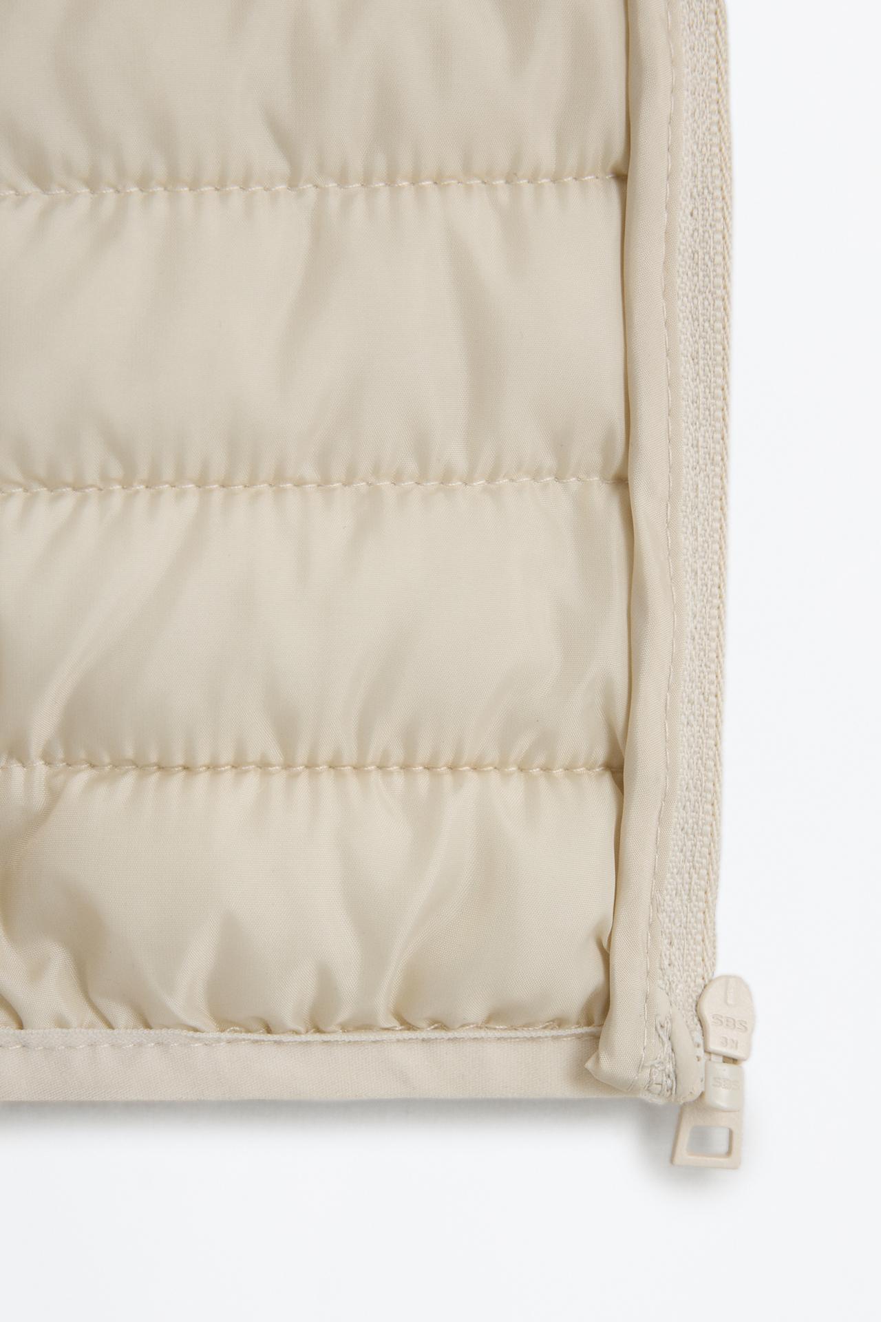 Quilted hooded jacket — BONE WHITE