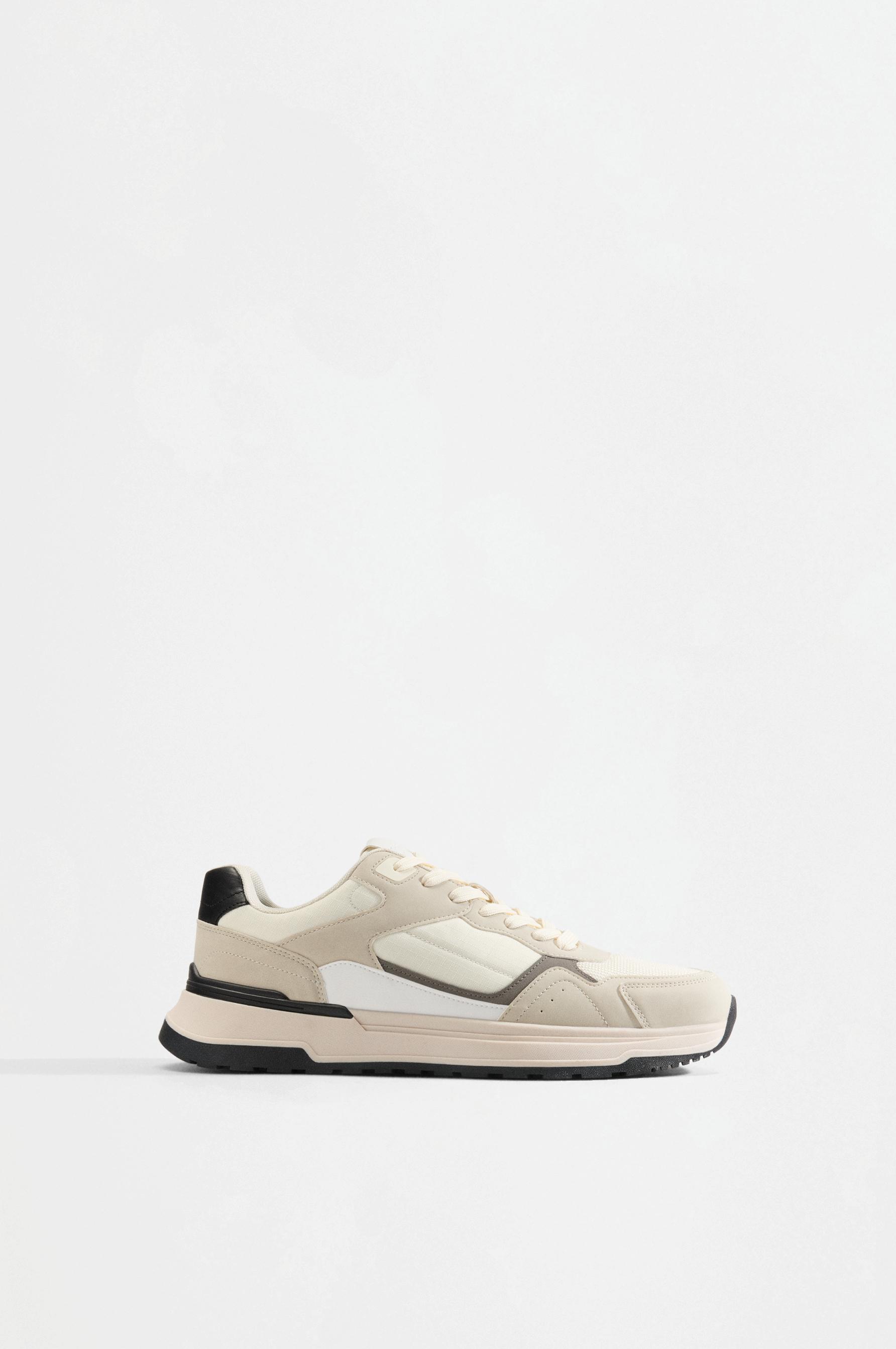 Mixed-material sneakers — GREY
