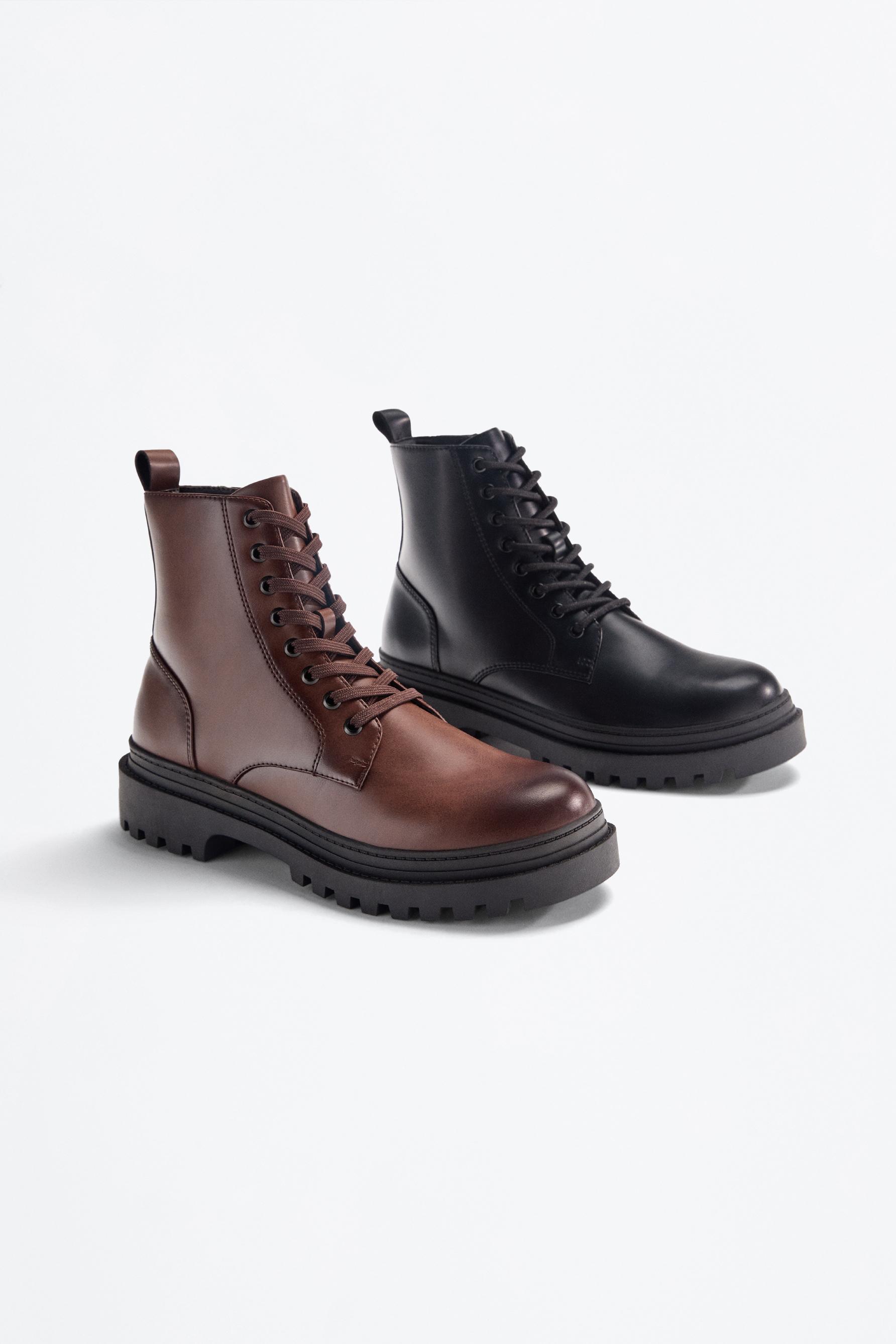 Lace-up boot — BROWN