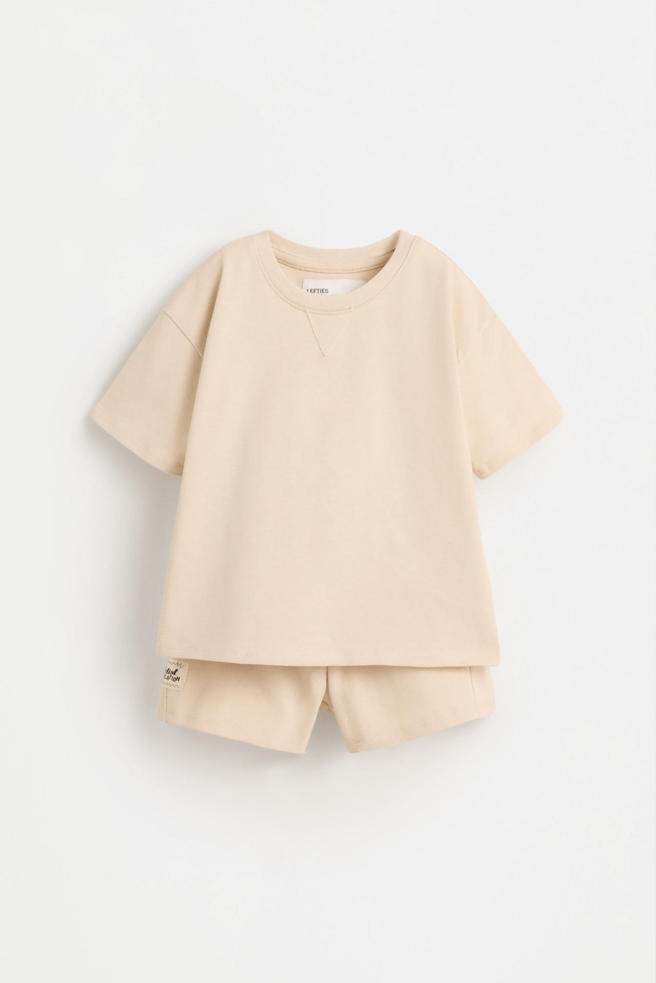 Heavy T-shirt and Bermuda shorts co-ord — ECRU