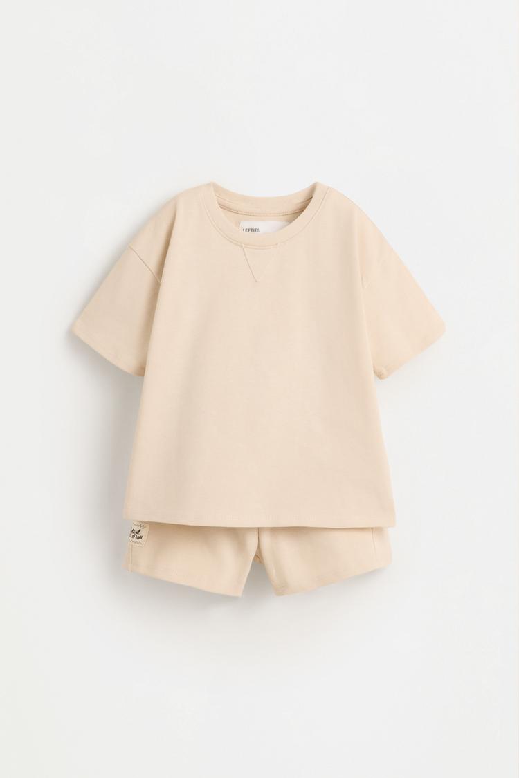 Heavy T-shirt and Bermuda shorts co-ord — ECRU