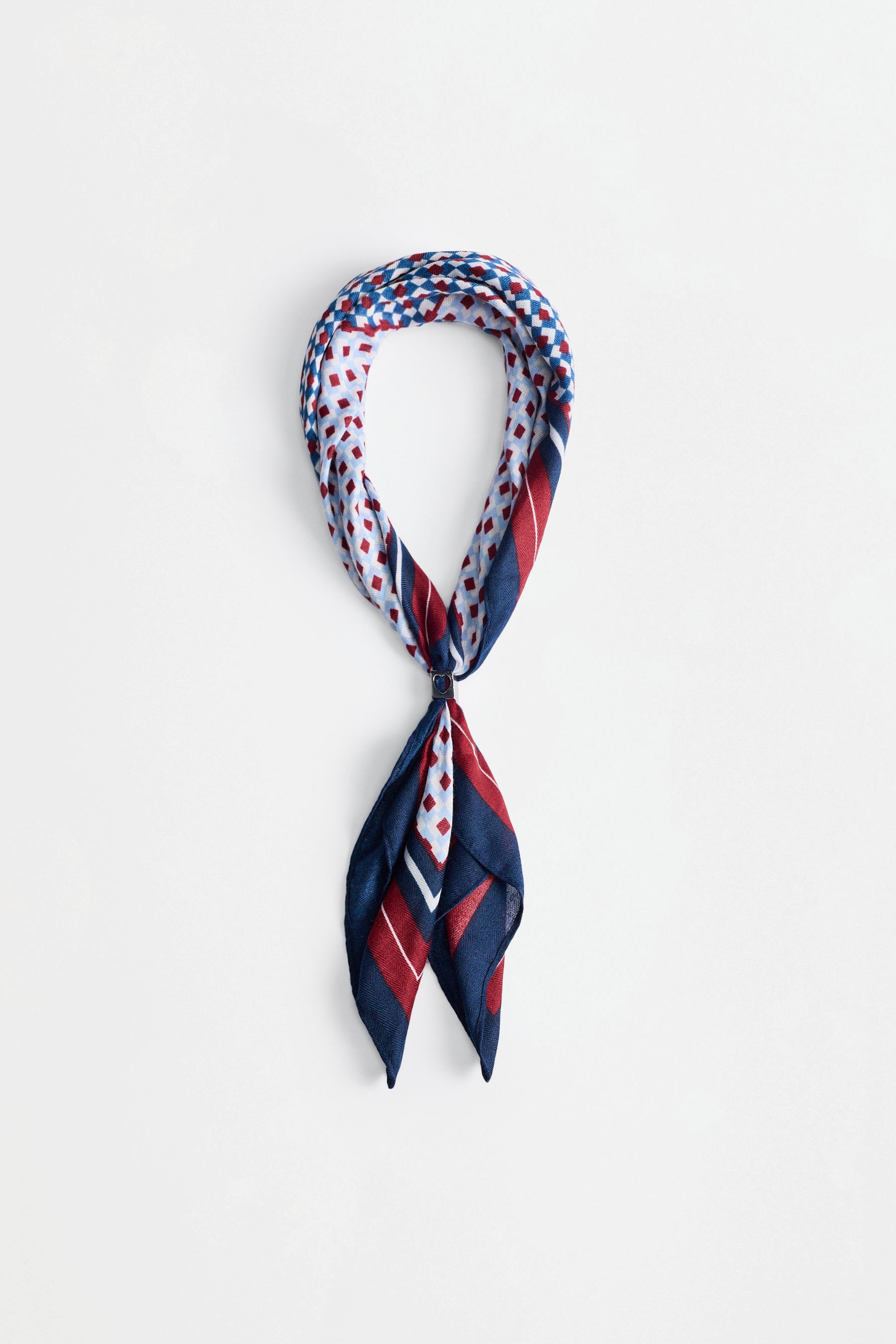 Printed scarf — BLUE