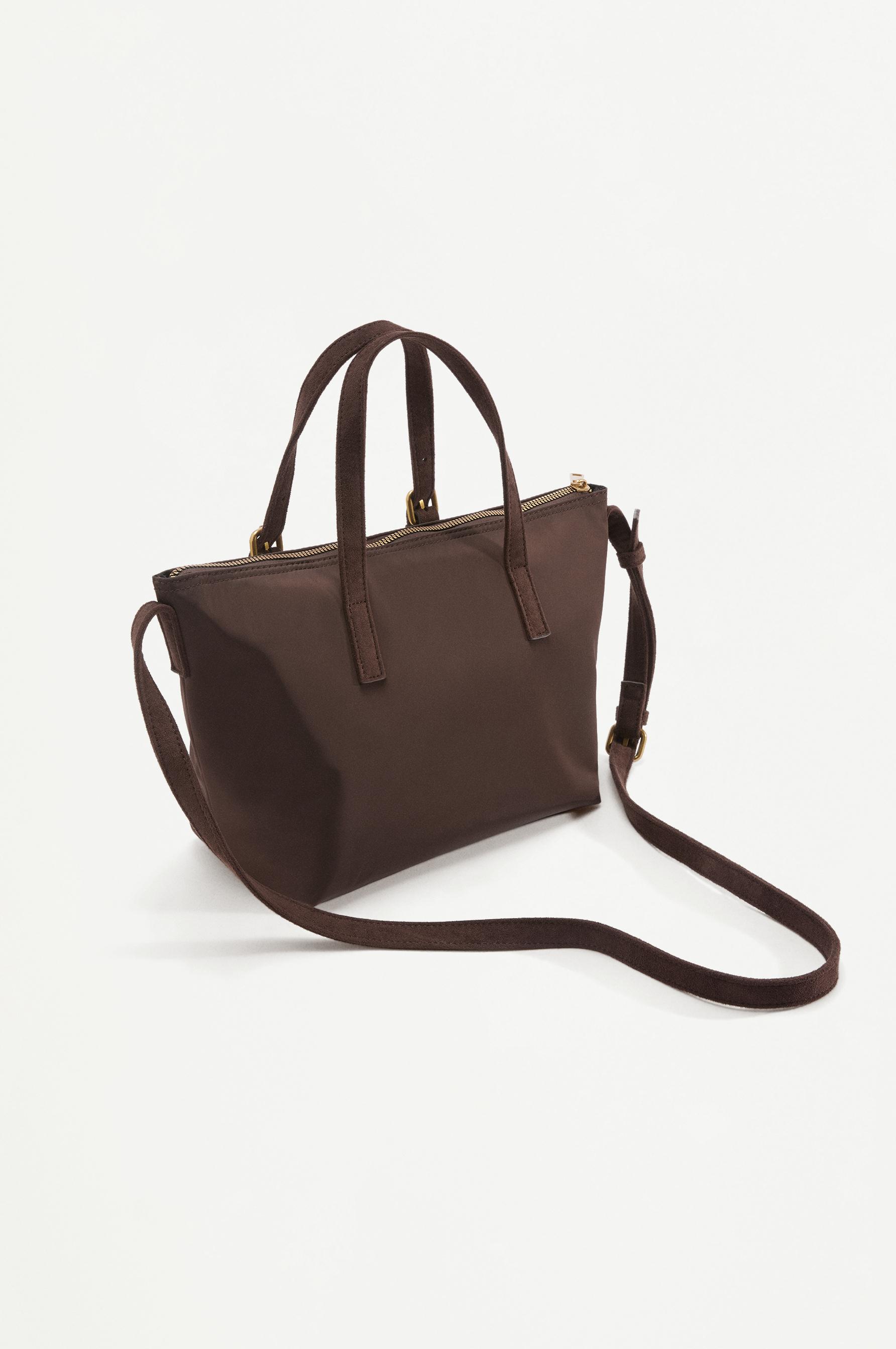 Nylon crossbody bag — BROWN