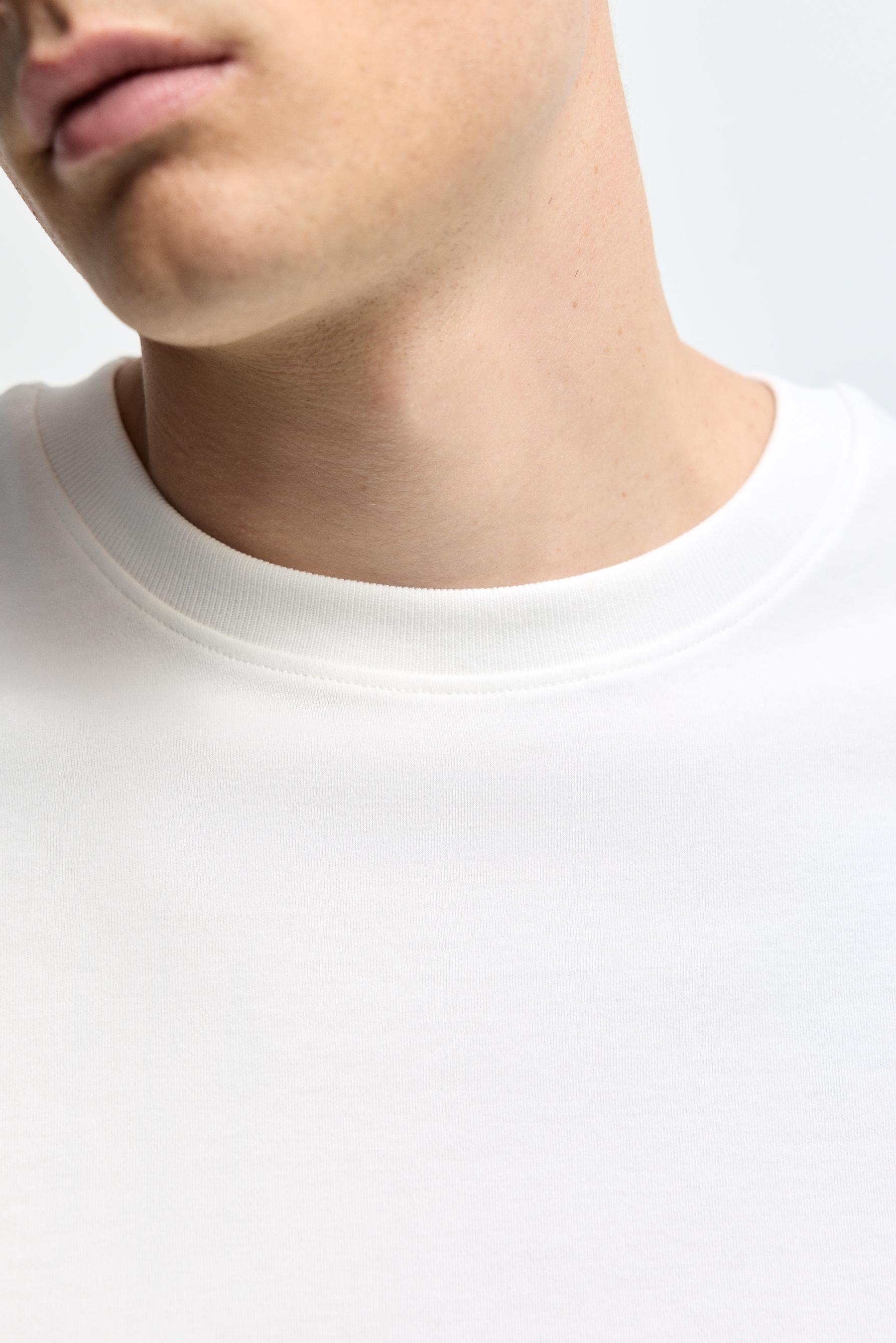 Basic interlock T-shirt — OFF WHITE