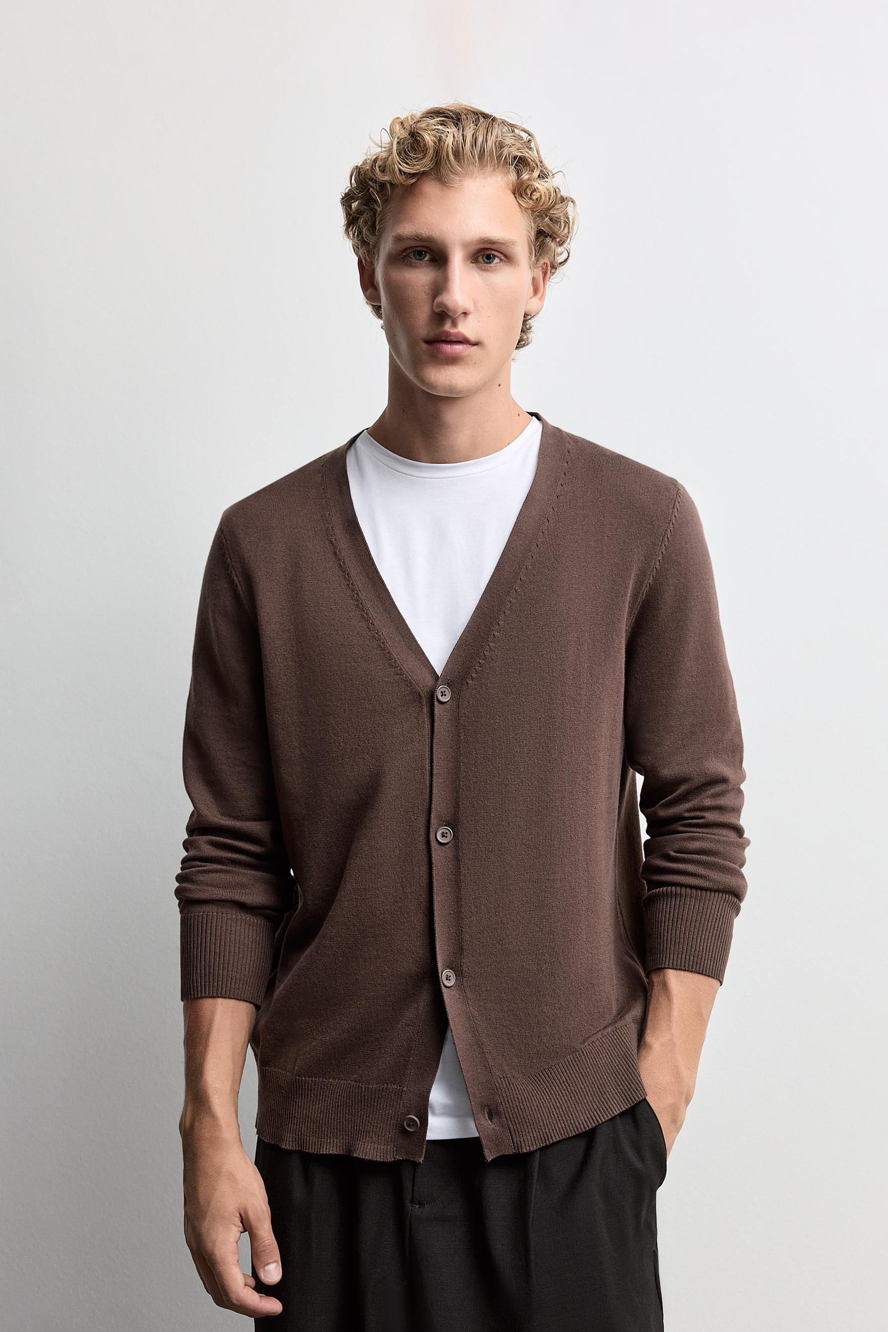 Basic cardigan — BROWN