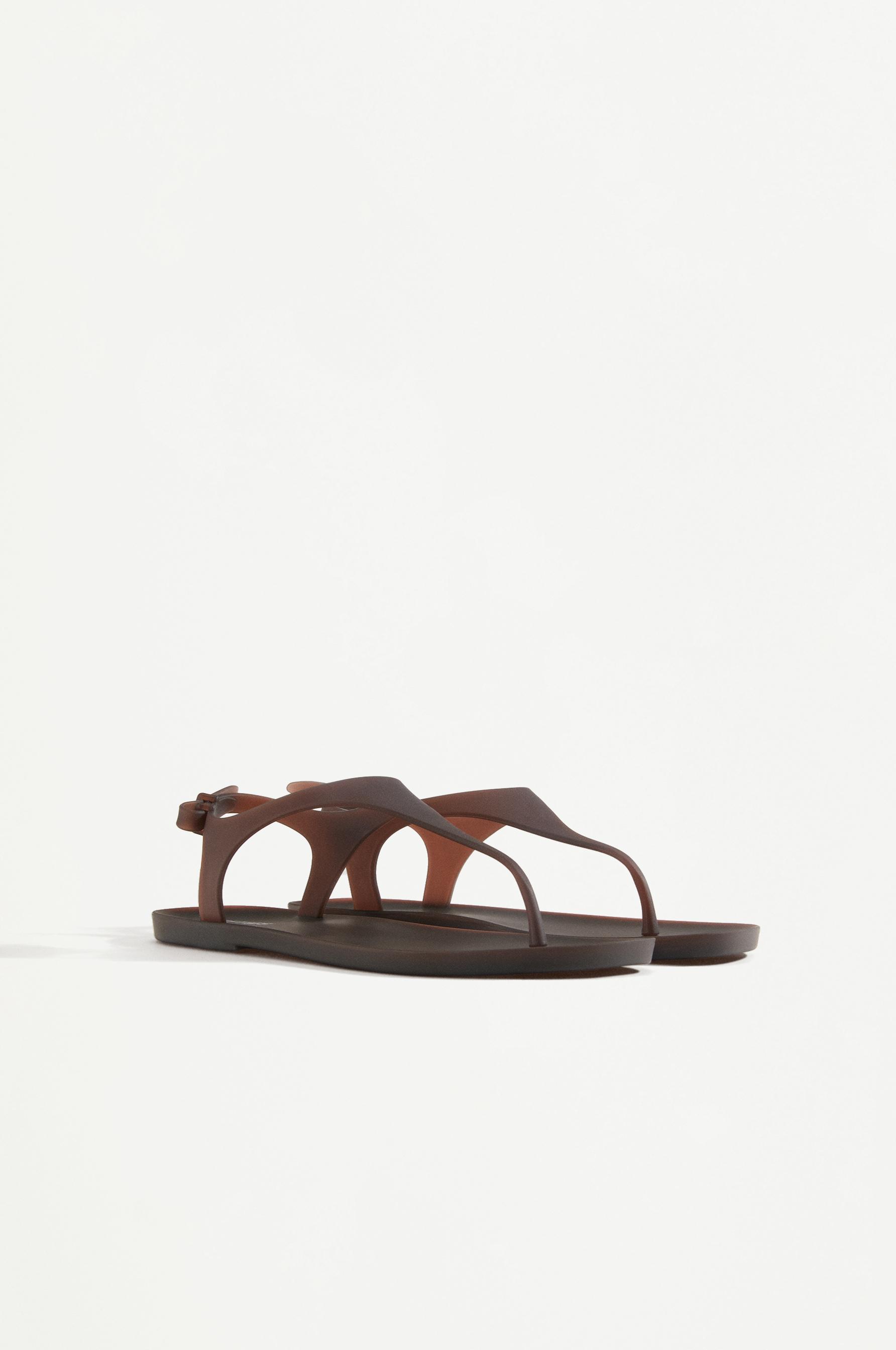 Strap pool slides — BROWN
