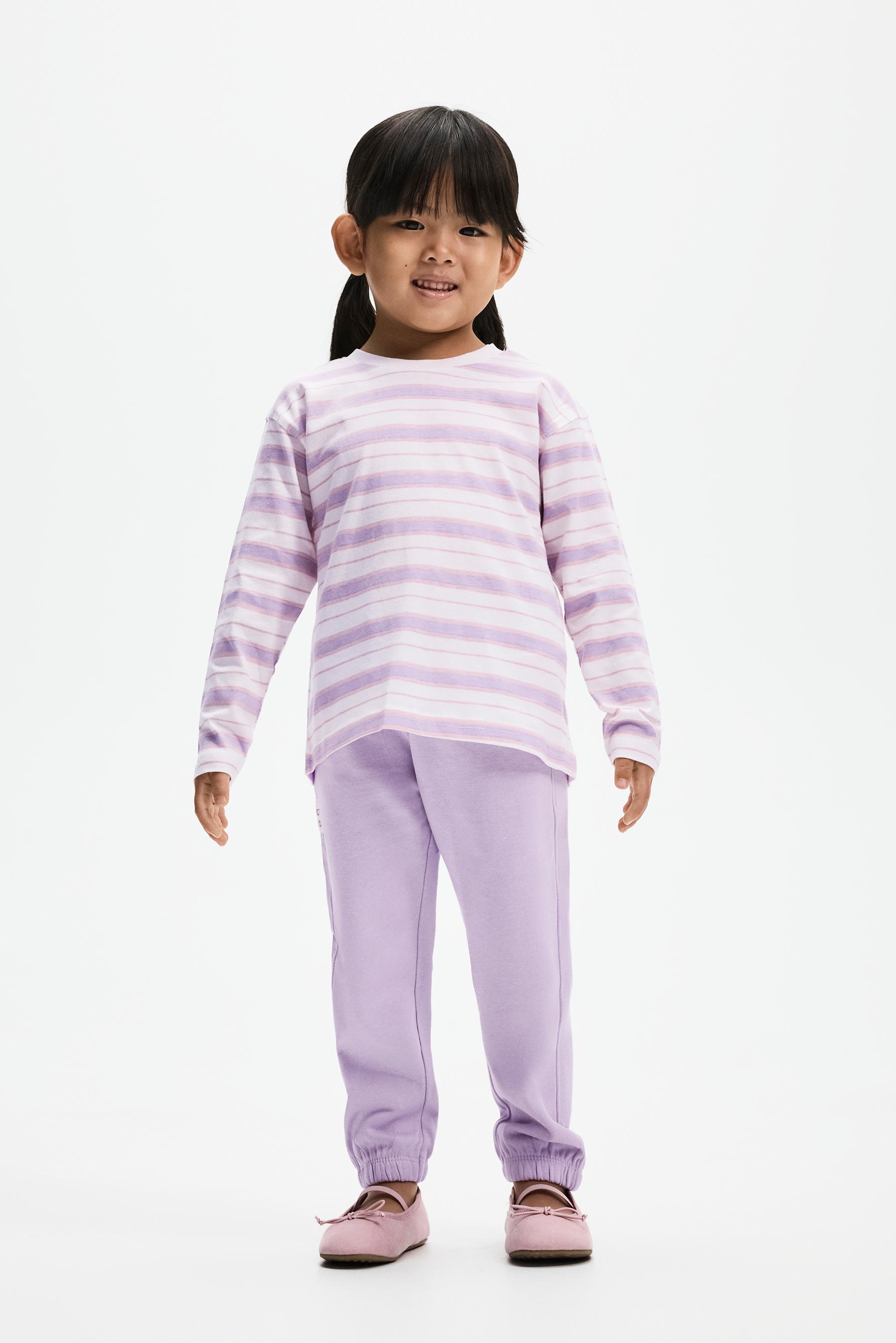 5-pack of mixed T-shirt and fleece jogger sets — PALE PINK