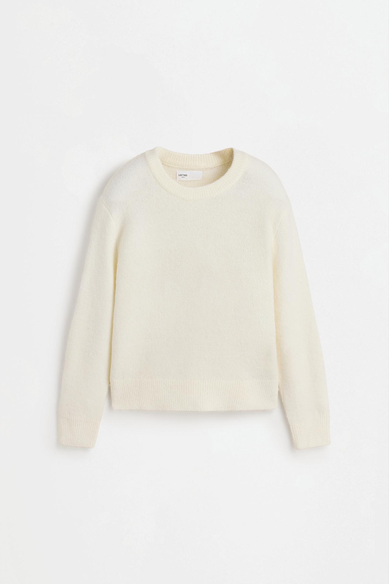 Fluffy knit sweater — OFF WHITE