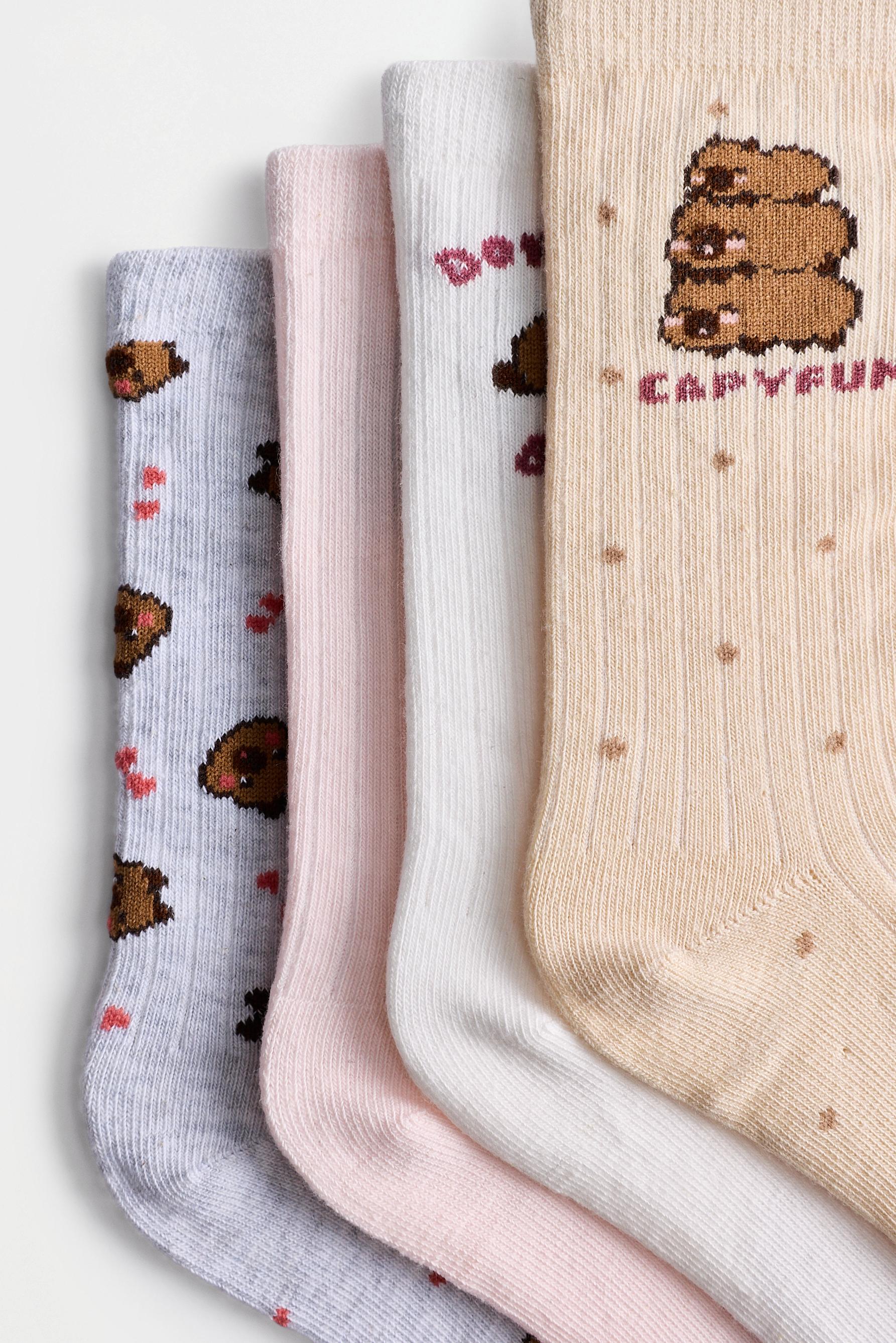 Capybara CAPYFUN© Long Socks (Pack of 4) — PINK TONES