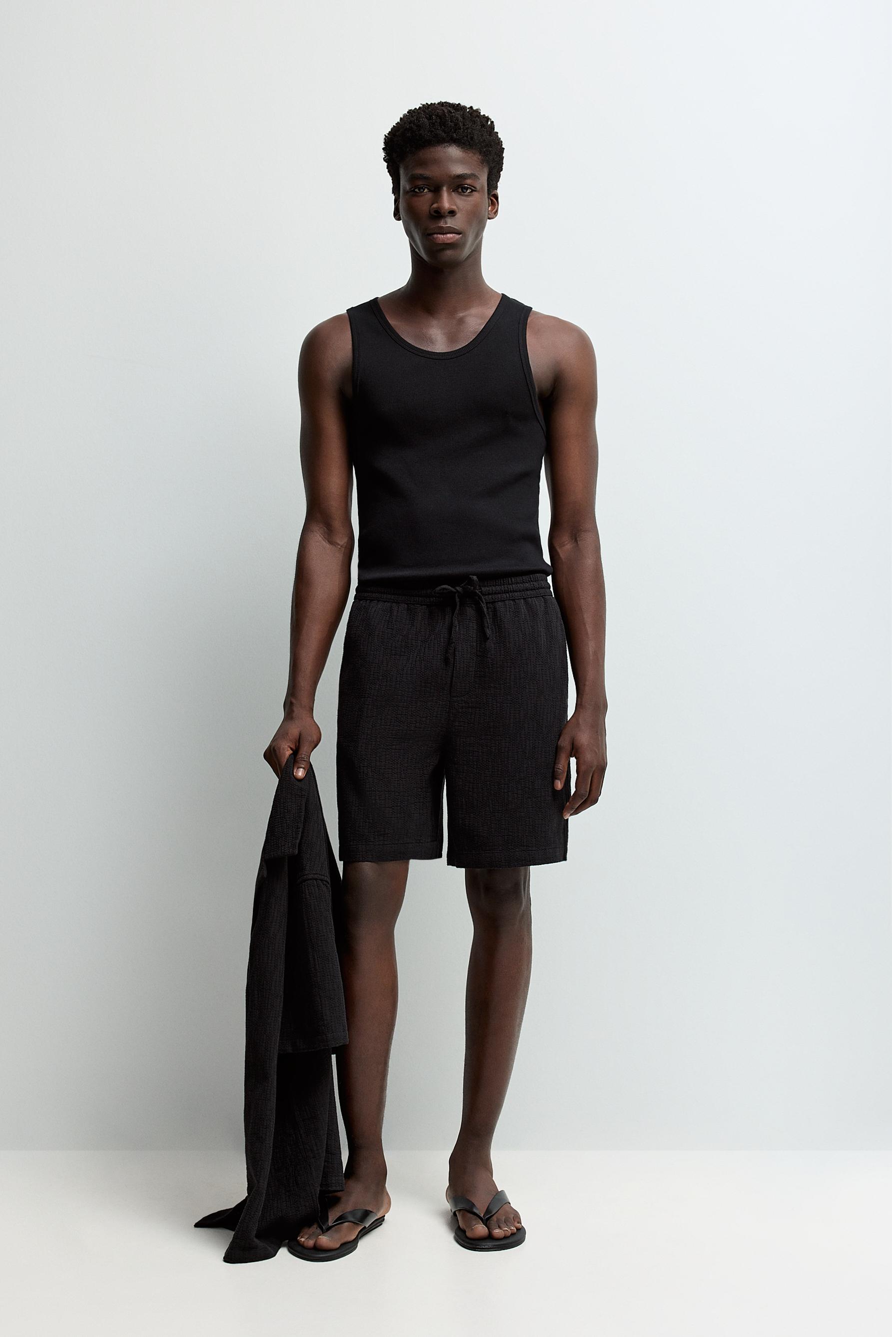Jacquard Bermuda shorts — BLACK