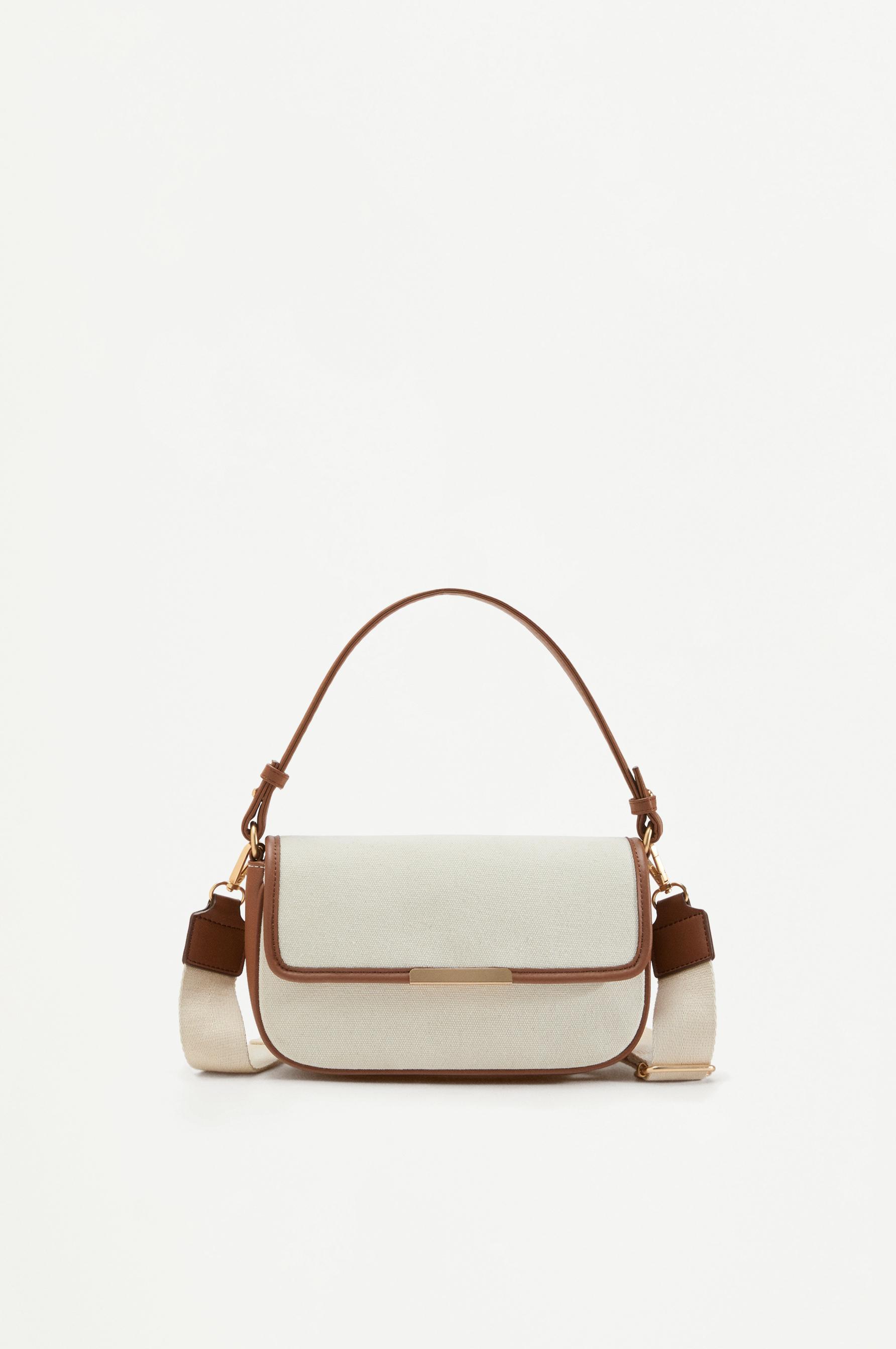 Canvas flap crossbody bag — CAMEL