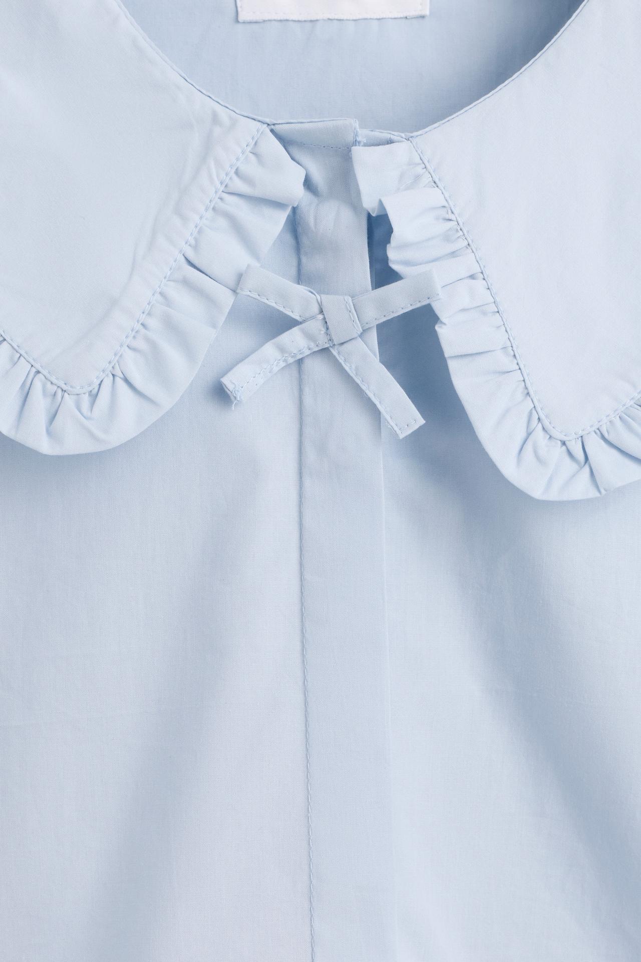 Peter Pan collar blouse — PALE BLUE
