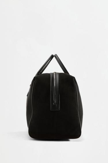 Faux suede bowling bag — BLACK 3