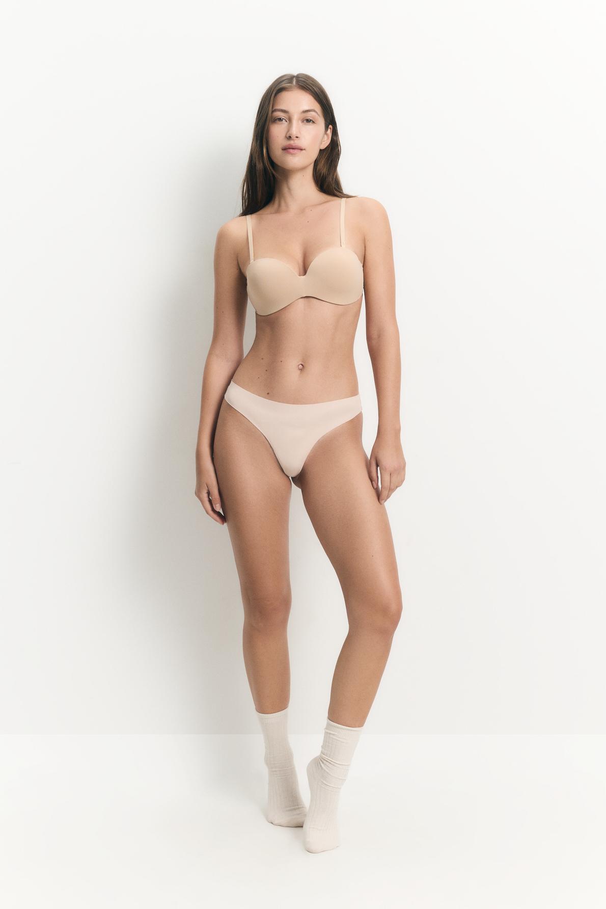 3-Pack of microfibre thongs — BEIGE
