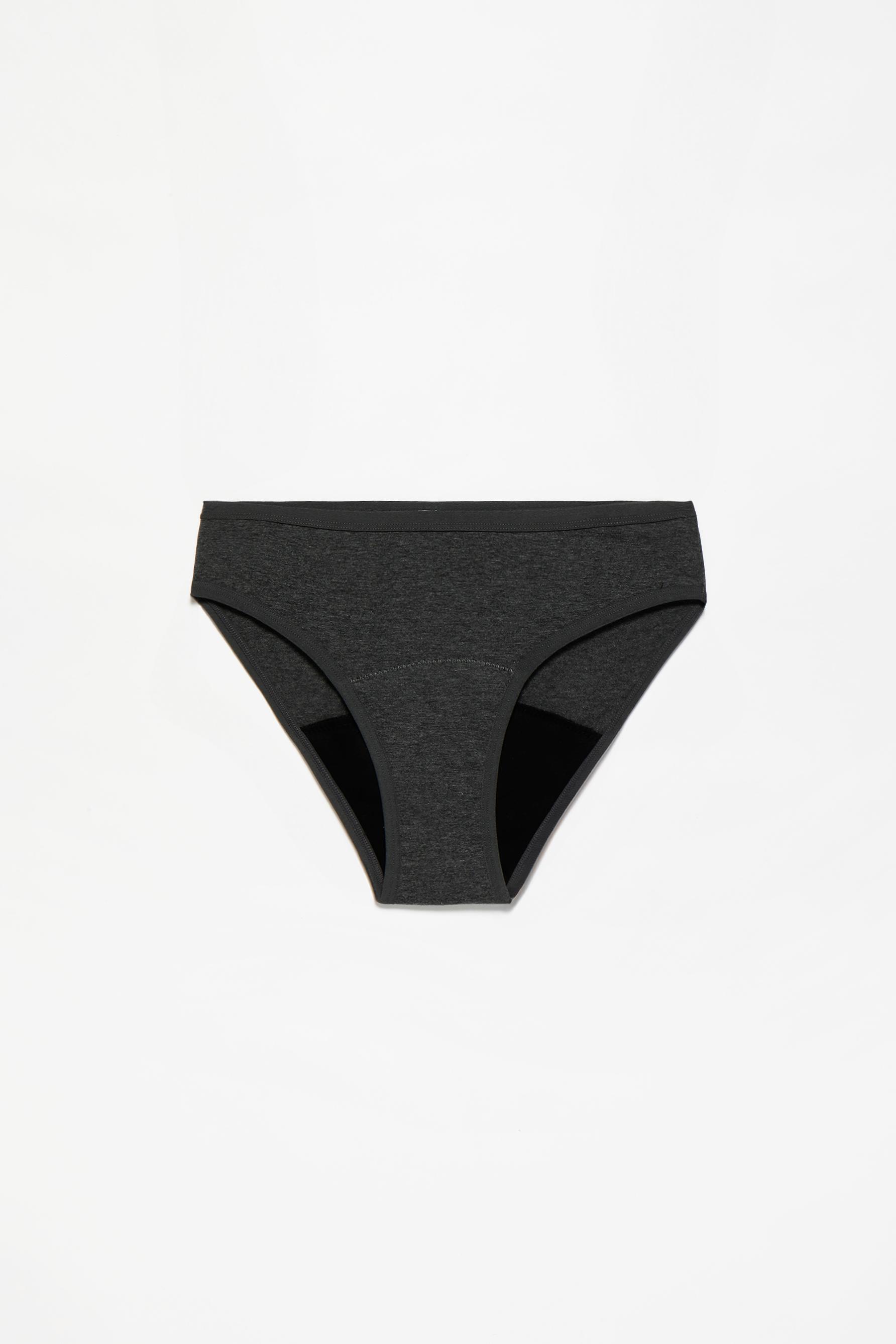 2-pack of cotton period briefs — GREY