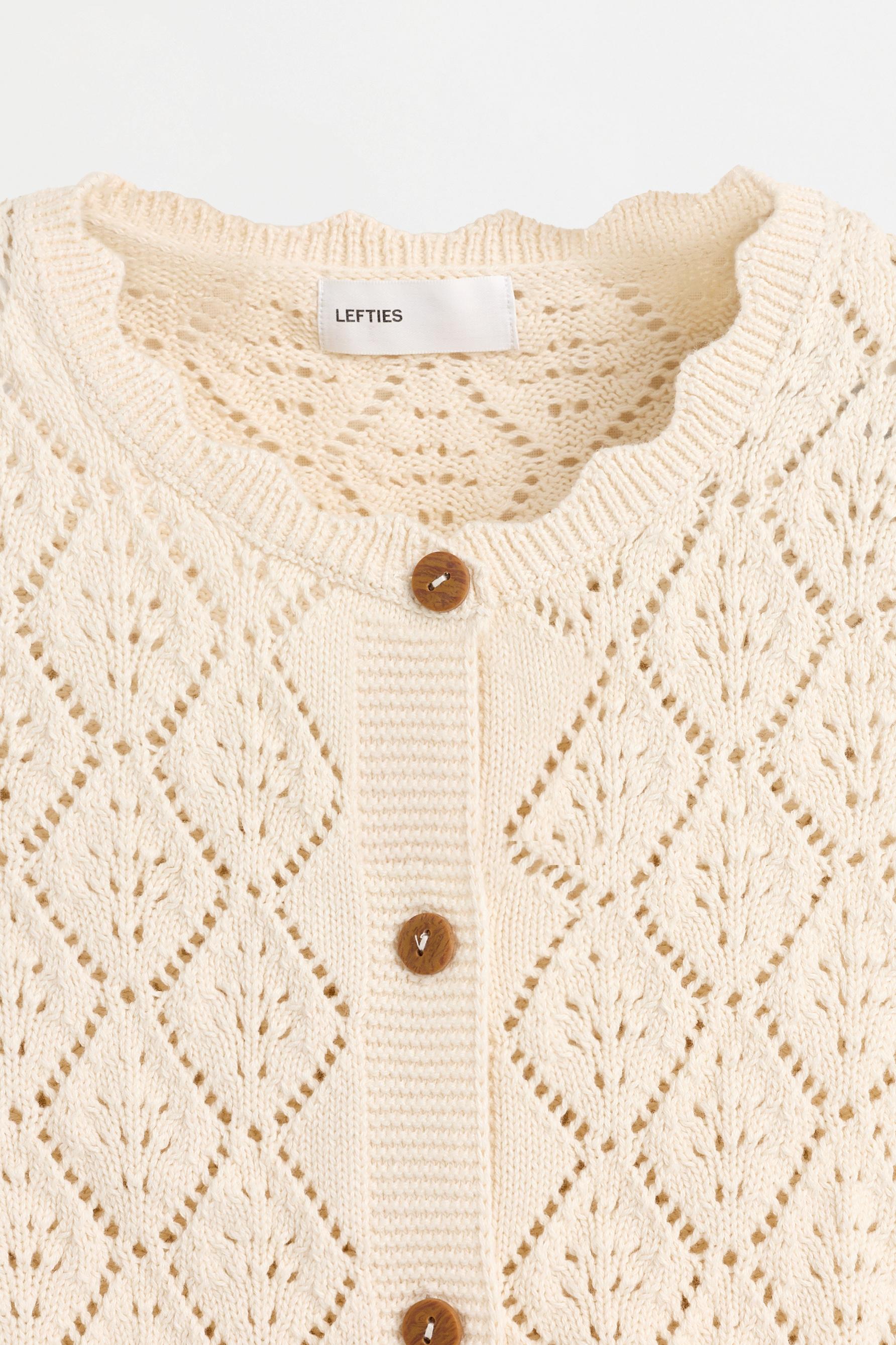 Cutwork knit top — ECRU