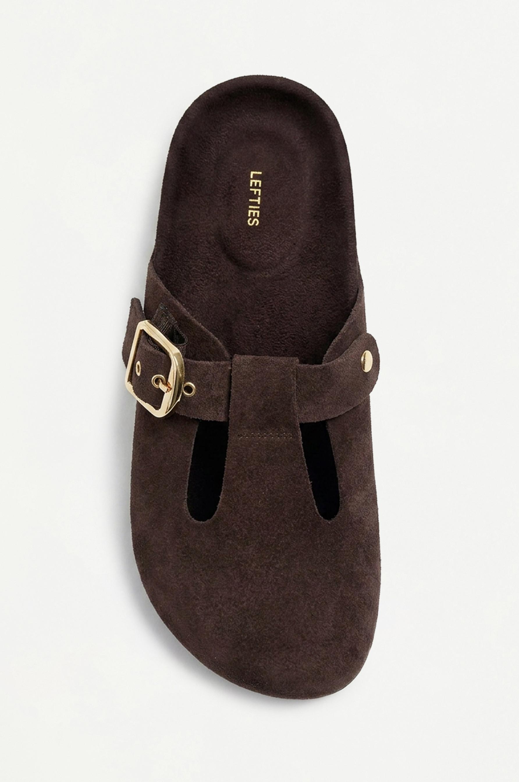 Faux suede clogs — BROWN