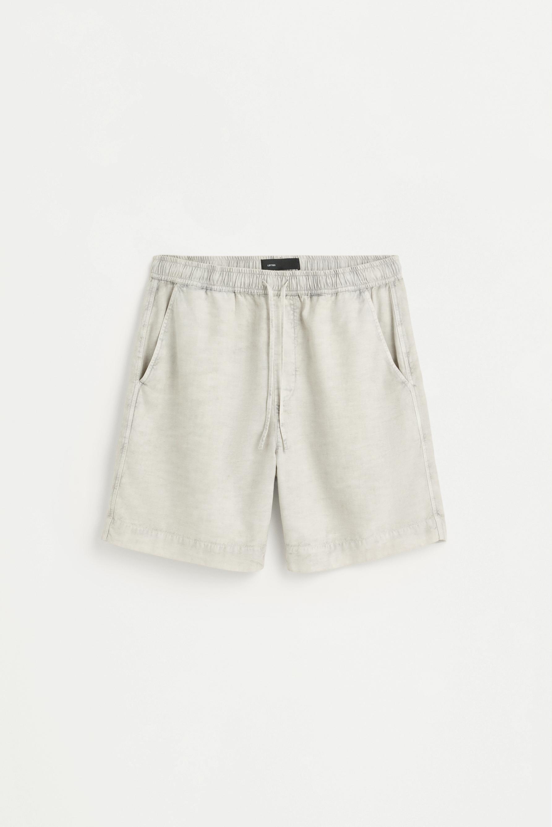 Textured jogger Bermuda shorts — PALE GREY