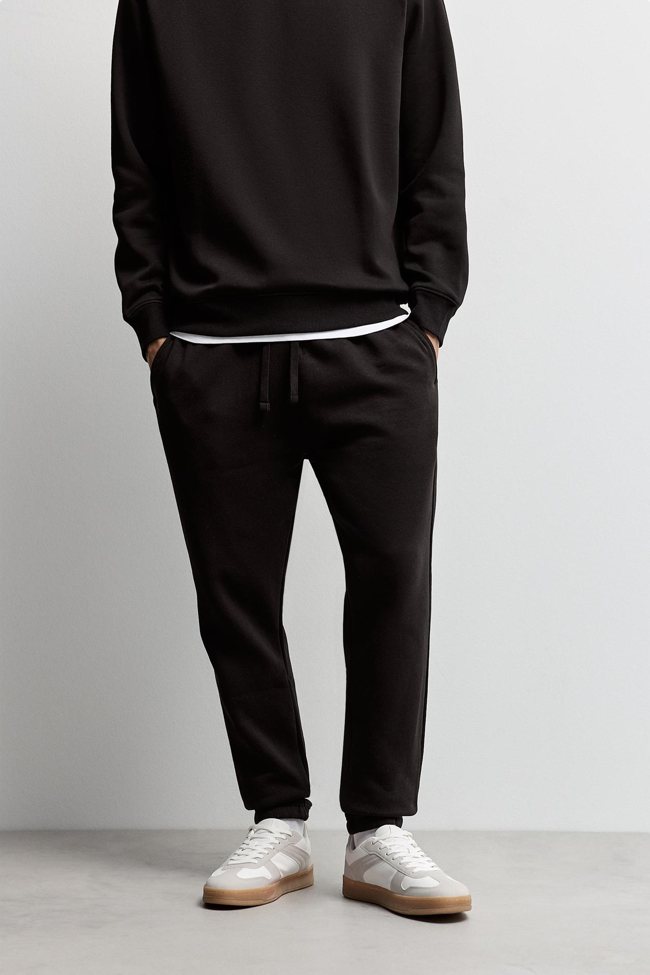 Slim fit tracksuit bottoms — BLACK