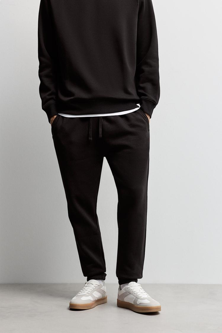 Slim fit tracksuit bottoms — BLACK