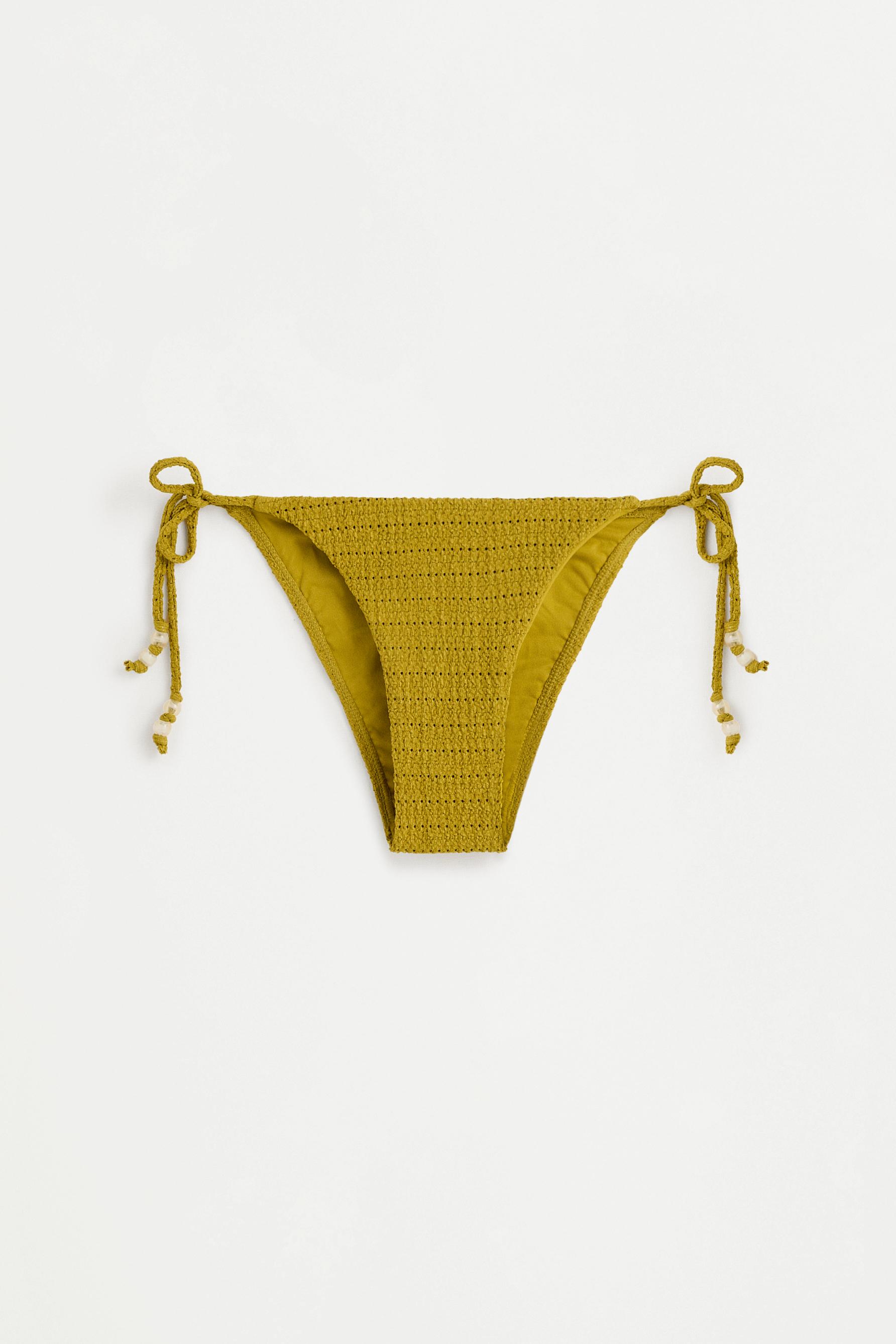 Beaded bikini bottom — OLIVE GREEN