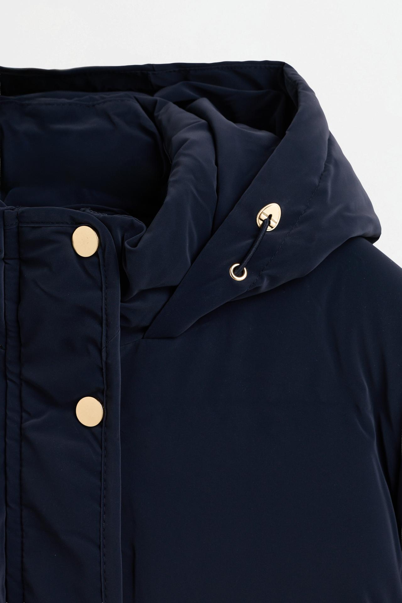 Long quilted coat — DARK BLUE