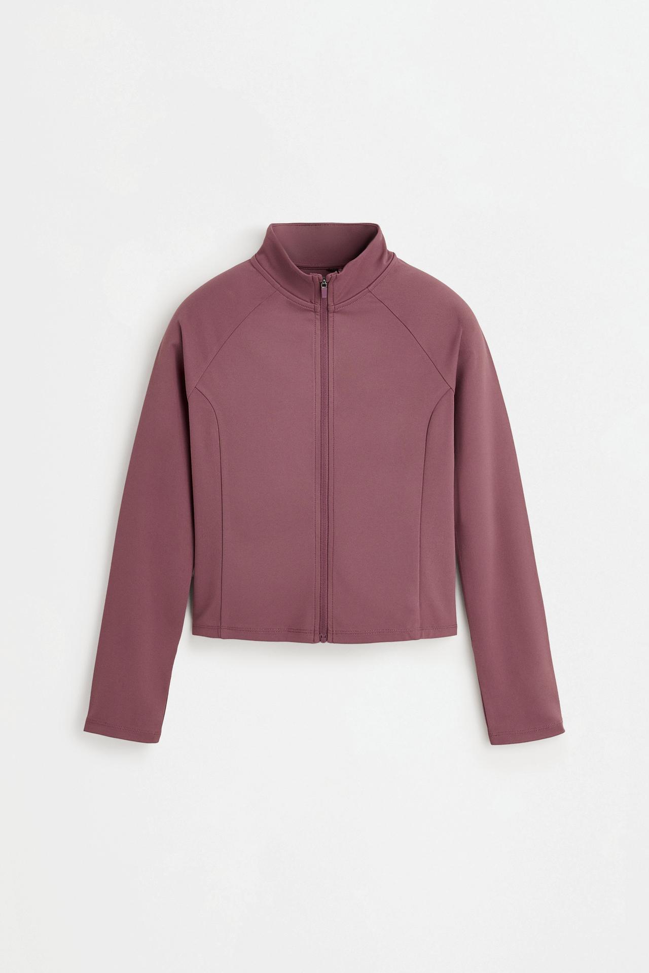 Zip-up sports jacket — BURGUNDY