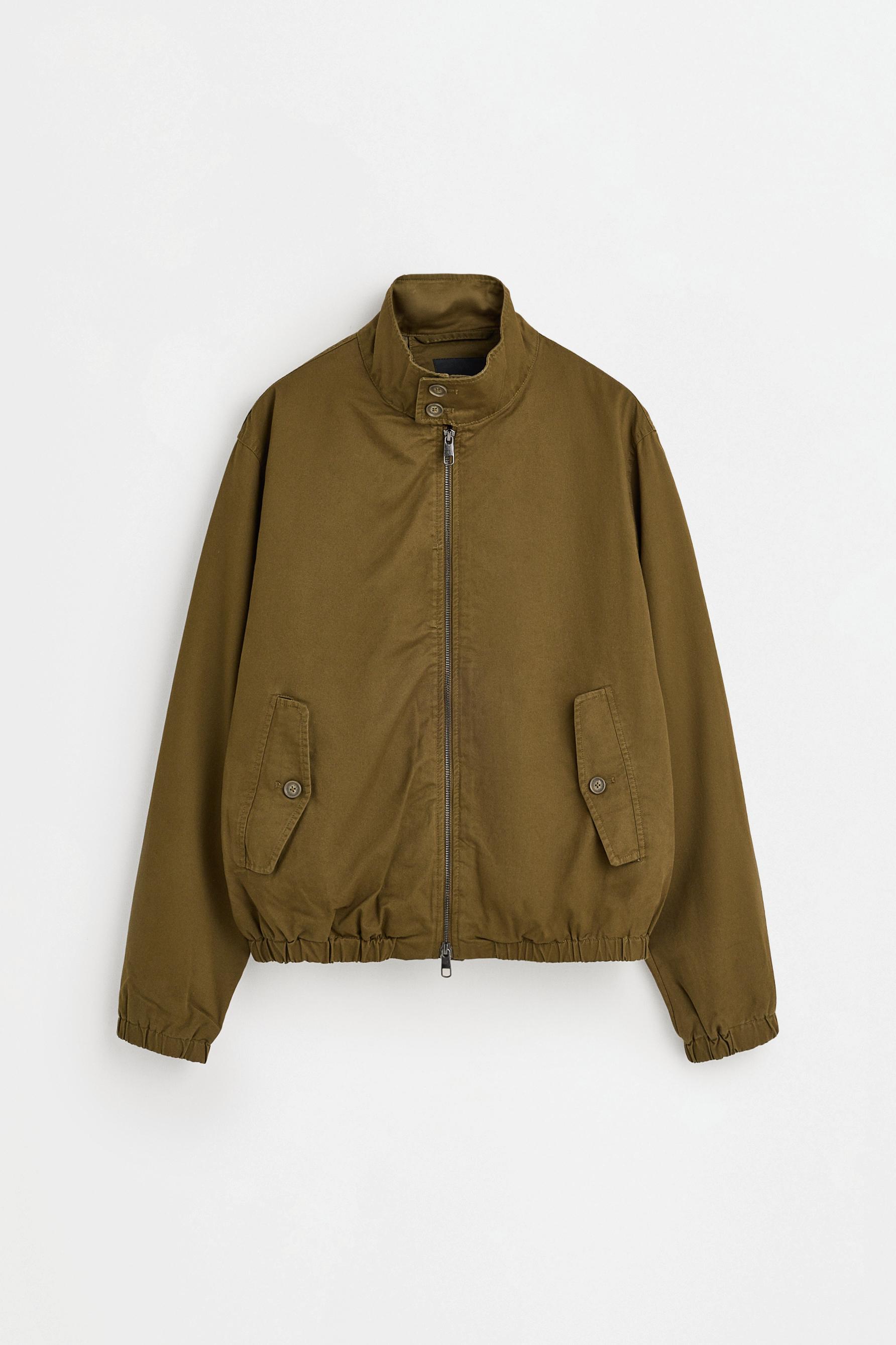 High neck jacket — DARK KHAKI