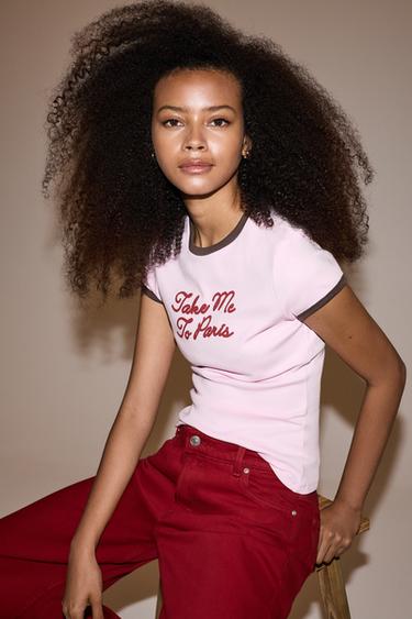 Printed T-shirt — PASTEL PINK 5
