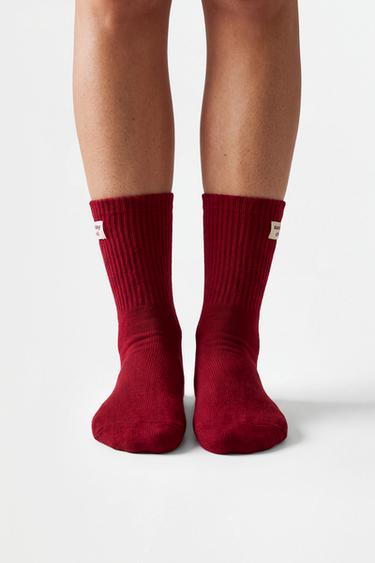 Ribbed short socks (Pack of 3) — SAND-BLUE 1