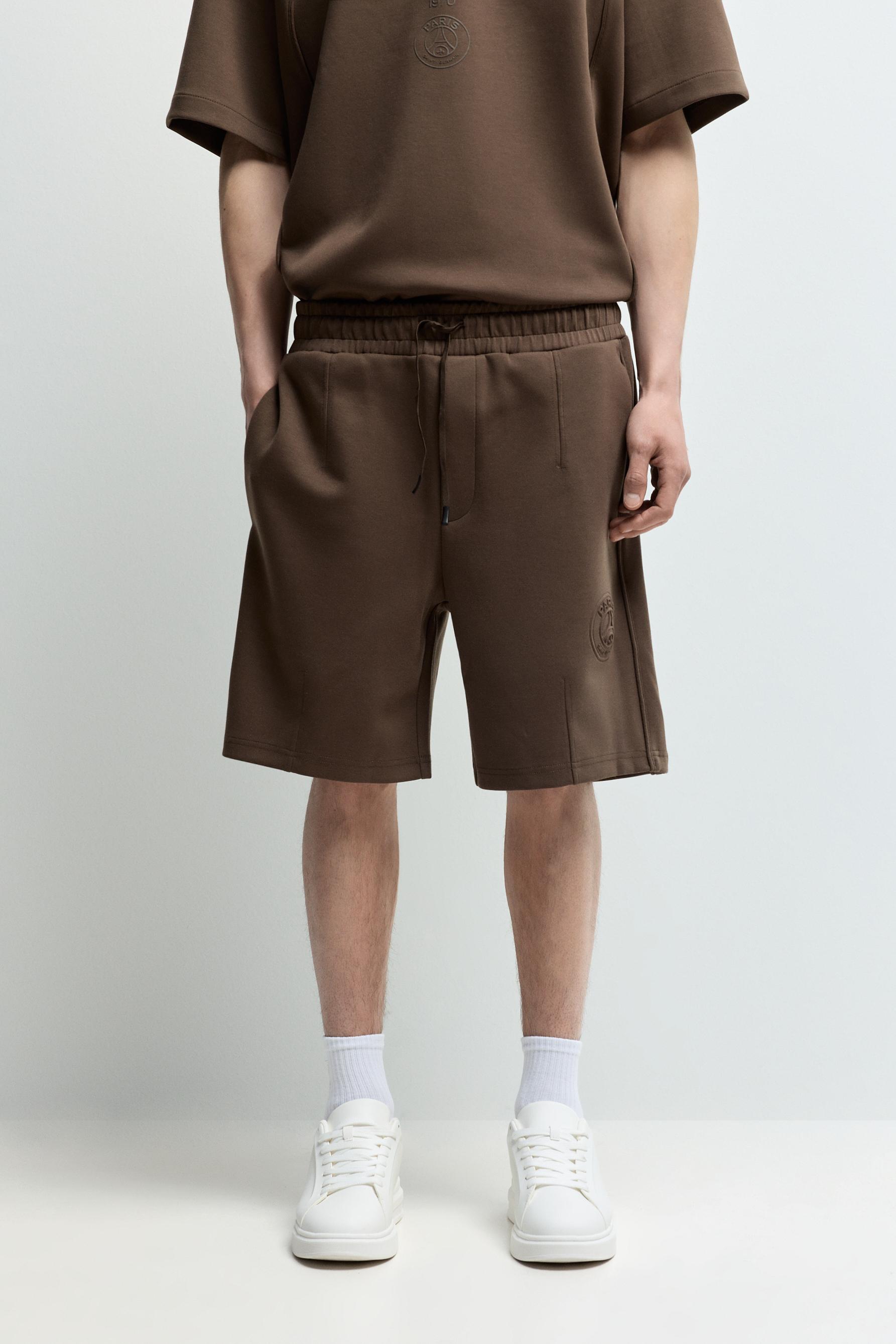 Paris Saint-Germain x Lefties interlock Bermuda shorts — BROWN