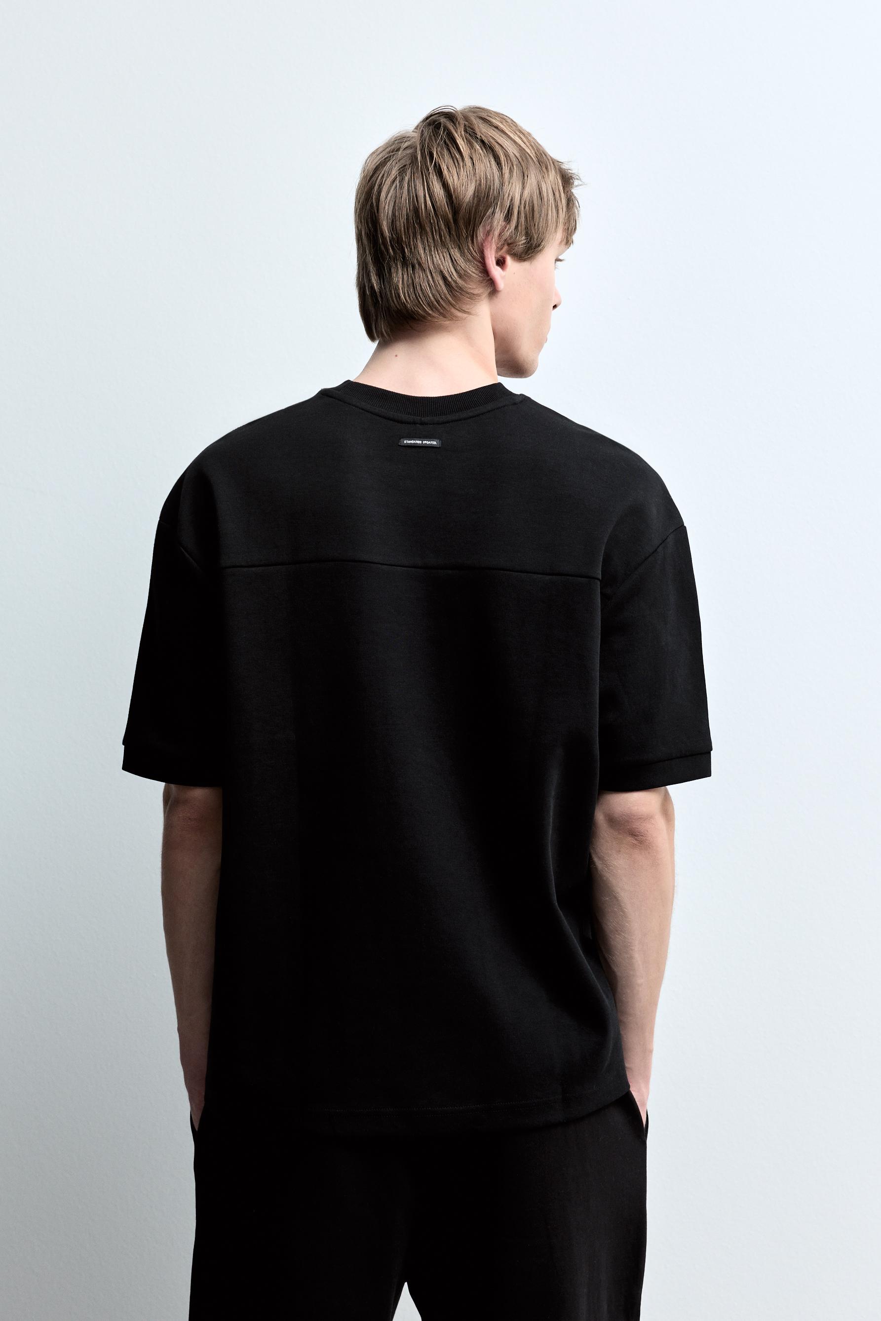 Heavy interlock T-shirt — BLACK