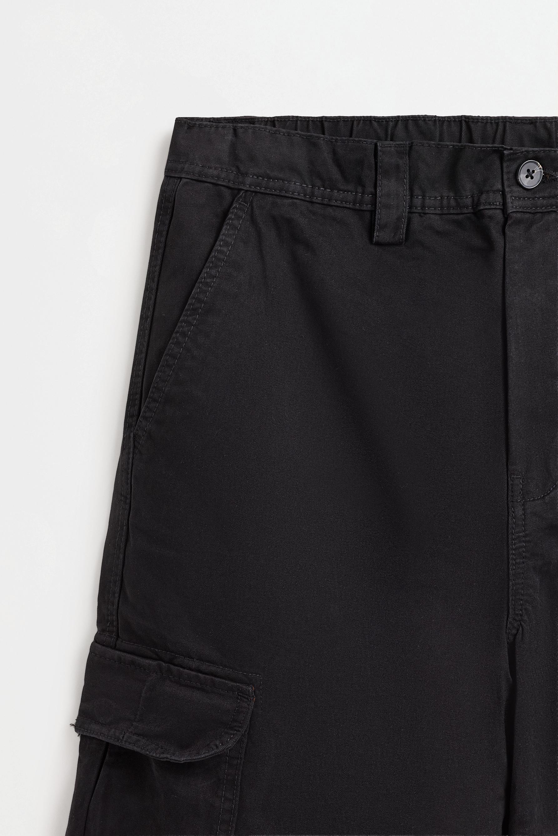 Baggy cargo trousers — BLACK