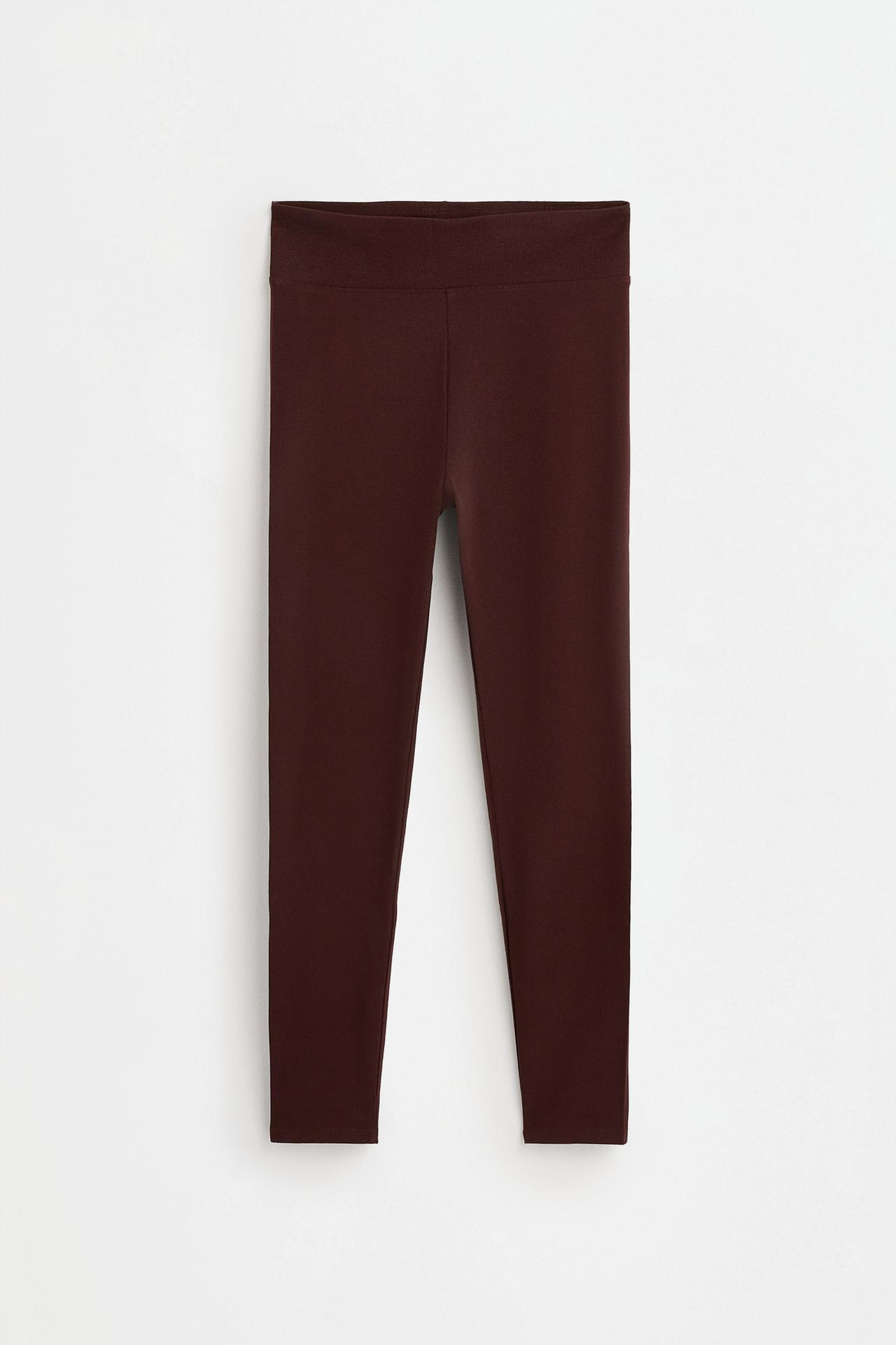 Ribbed waist leggings — CHOCOLATE