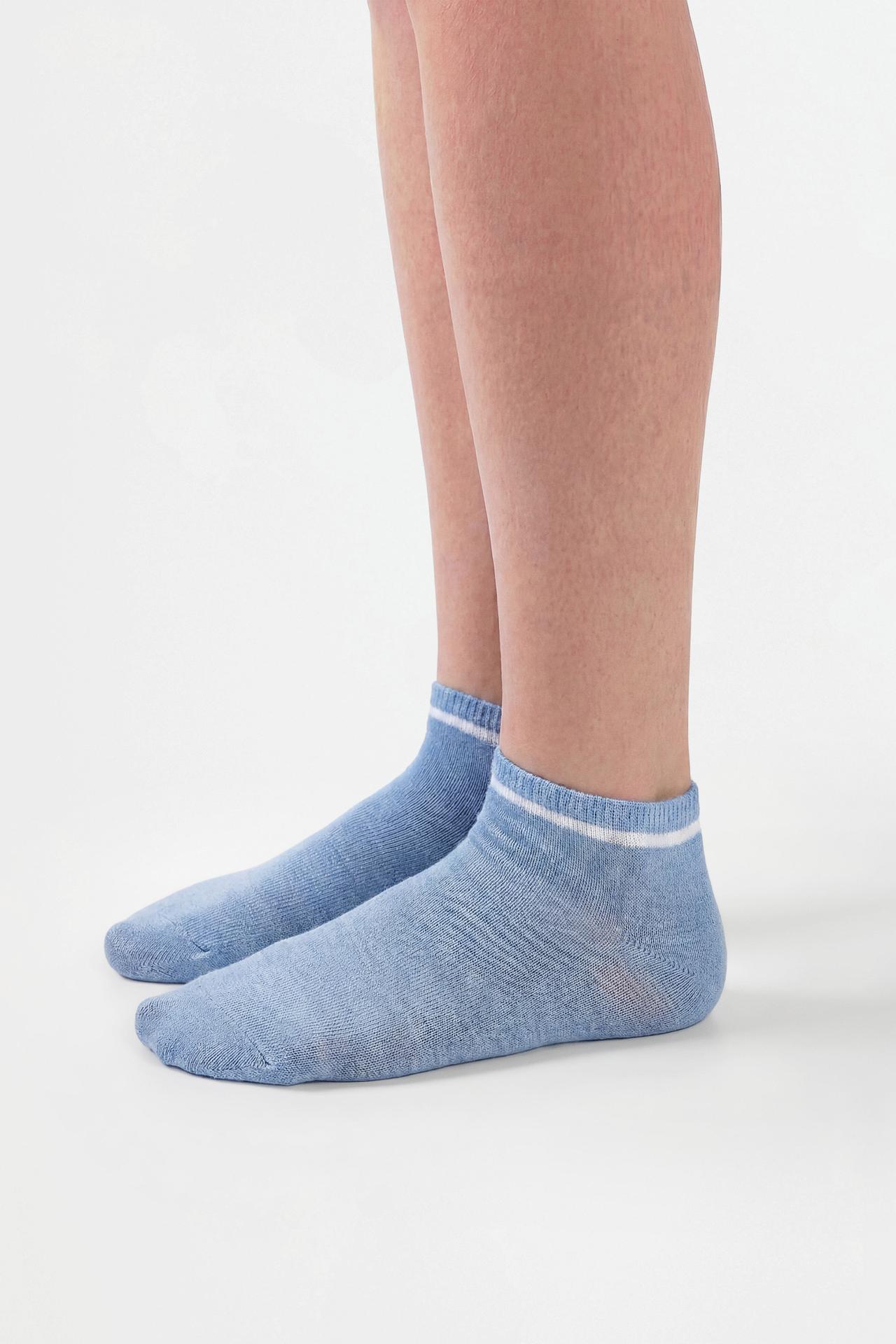 Striped ankle socks (5-pack) — GREY BLUE