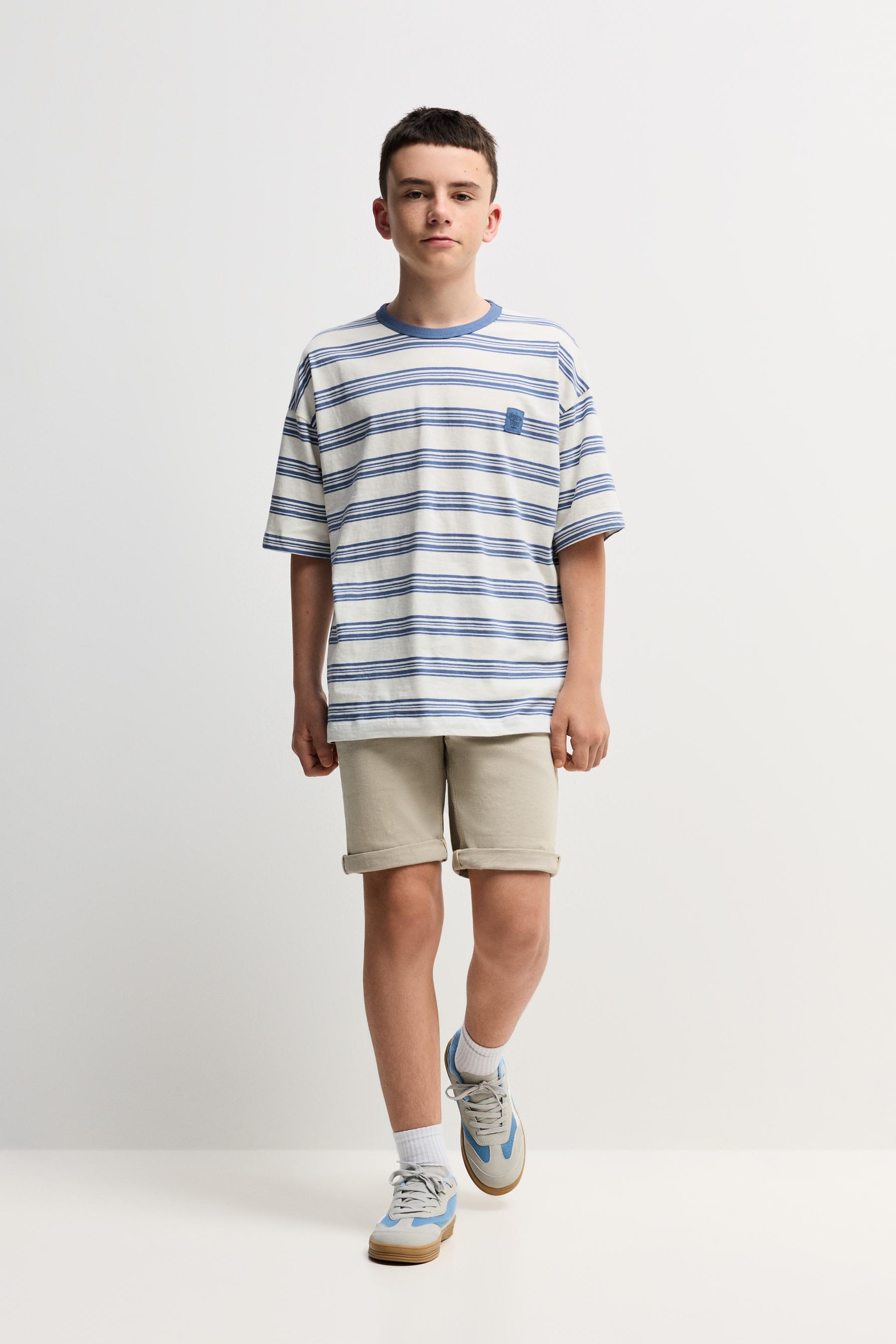 Slim comfort denim Bermuda shorts — SAND