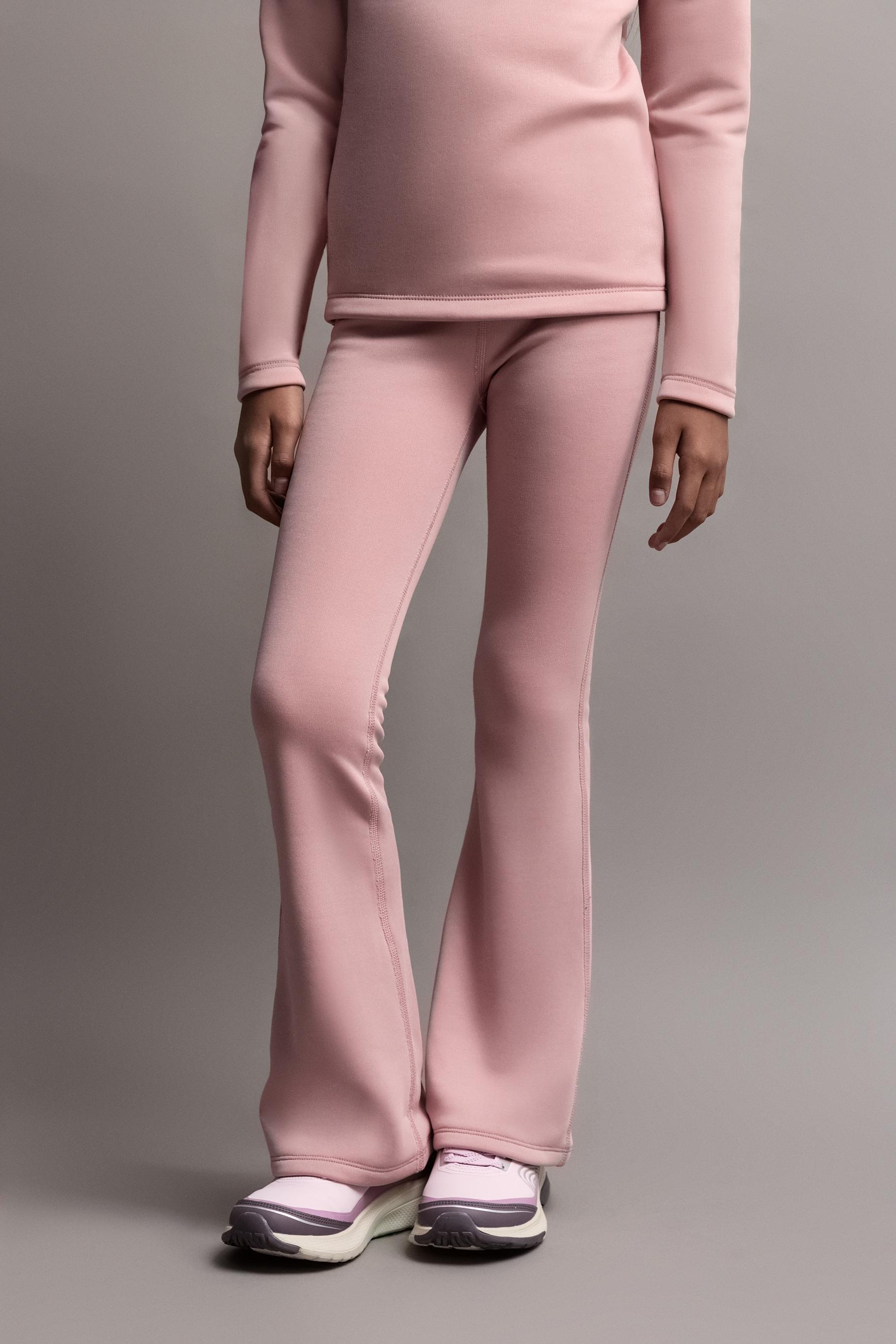 HEAVYWEIGHT Thermal Bell Bottom Leggings — PINK