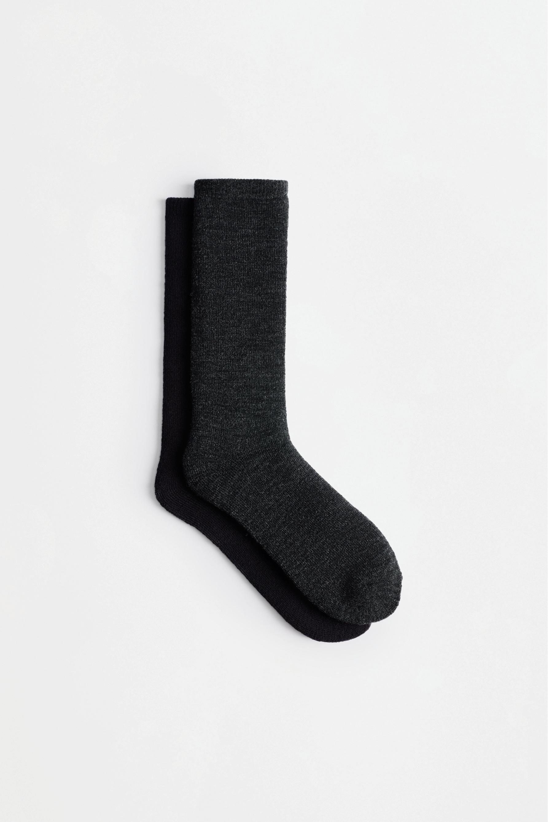 Long socks with 14% wool (2-pack) — GREY