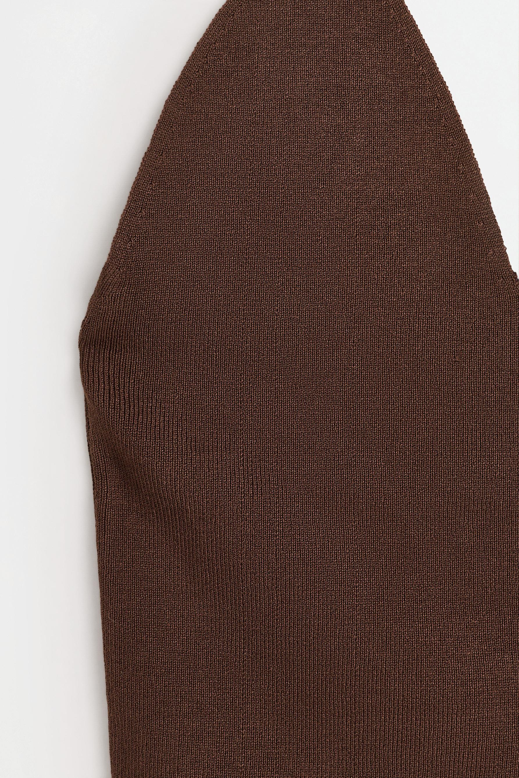 Halter knit top — DARK BROWN