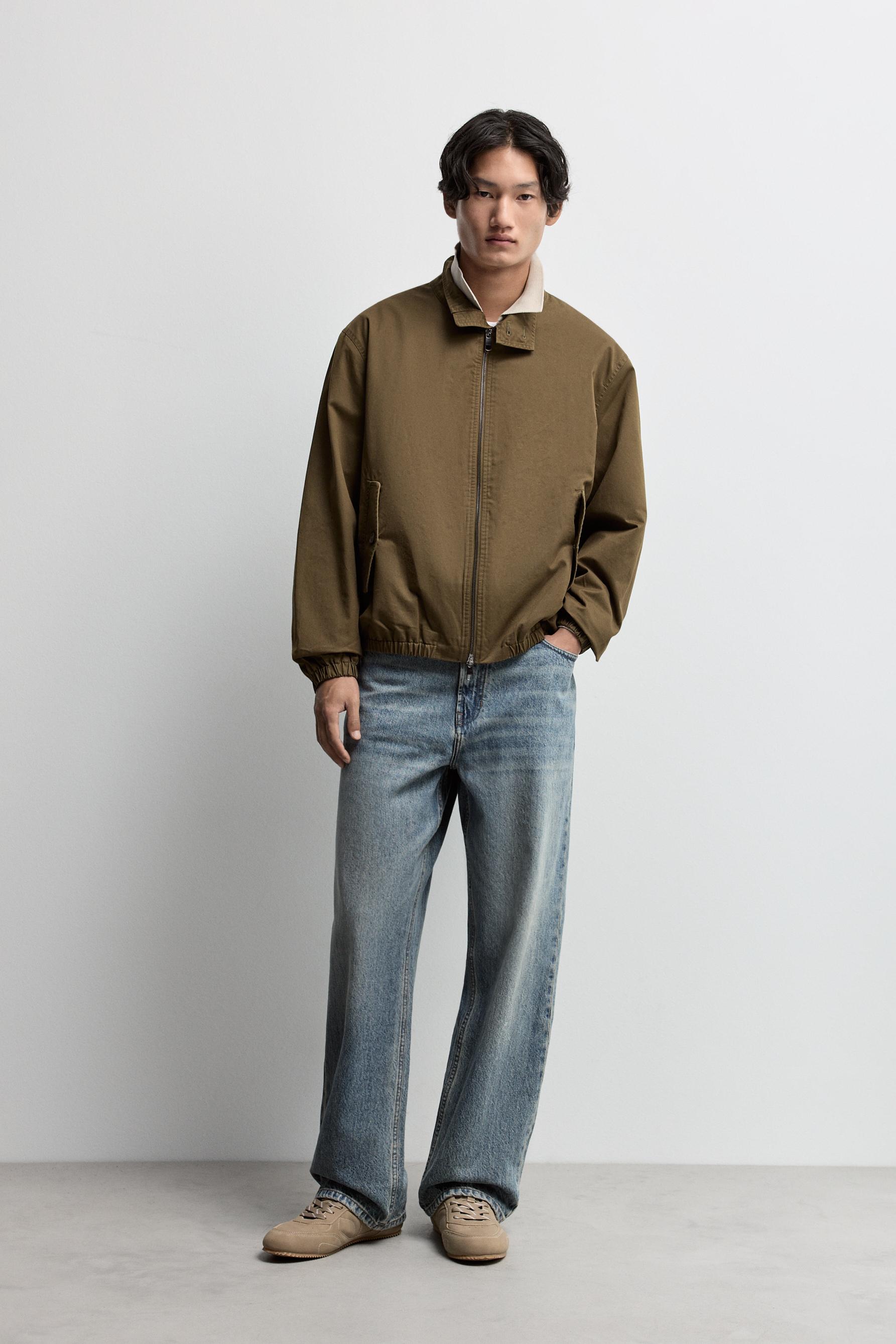 High neck jacket — DARK KHAKI
