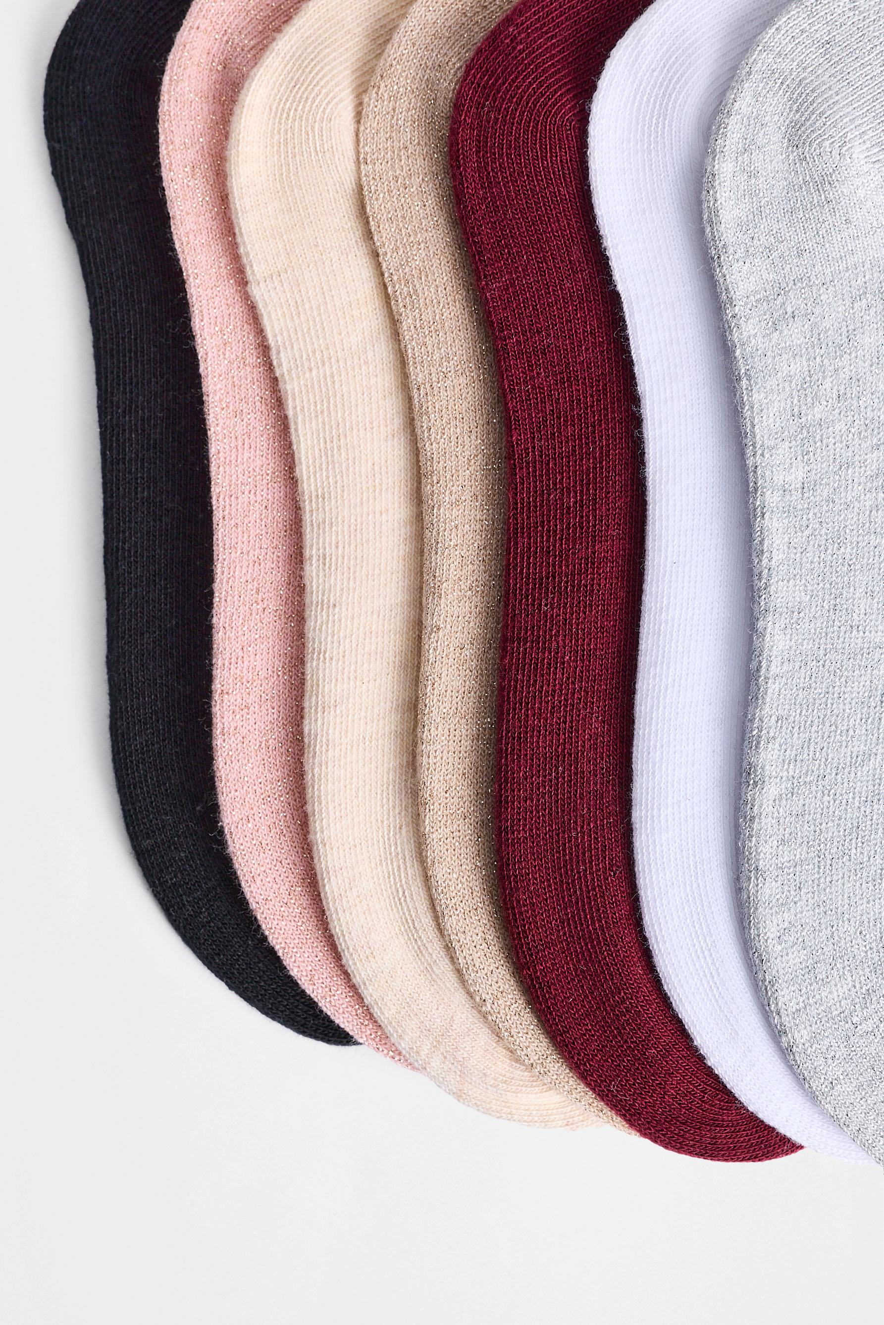 Plain ankle socks (7-pack) — PINK