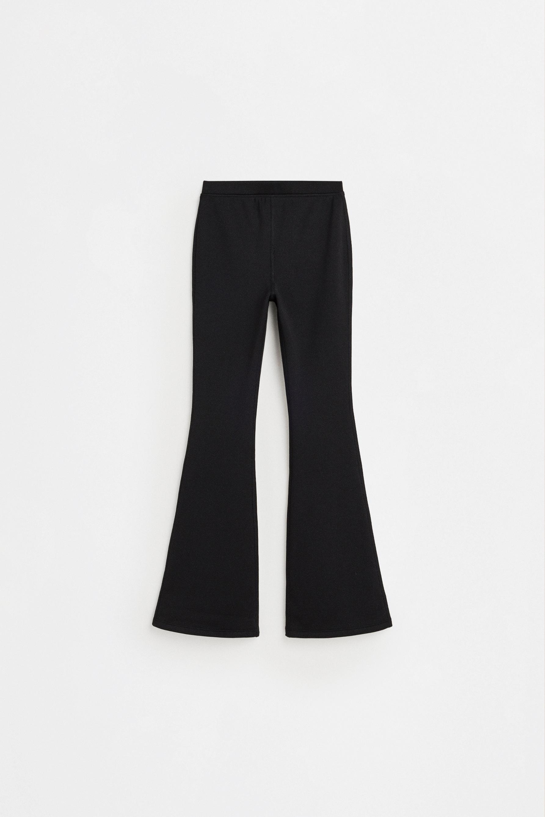 HEAVYWEIGHT Thermal Bell Bottom Leggings — BLACK
