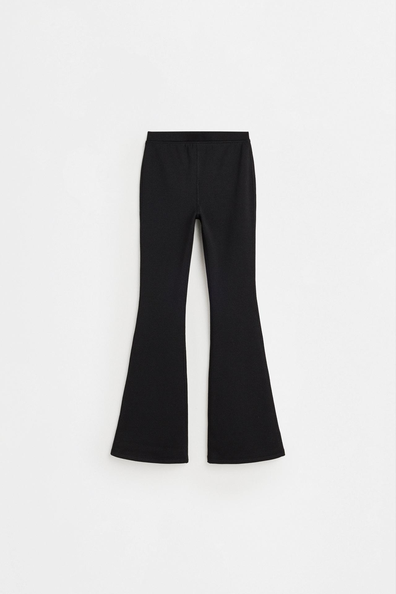 HEAVYWEIGHT Thermal Bell Bottom Leggings — BLACK
