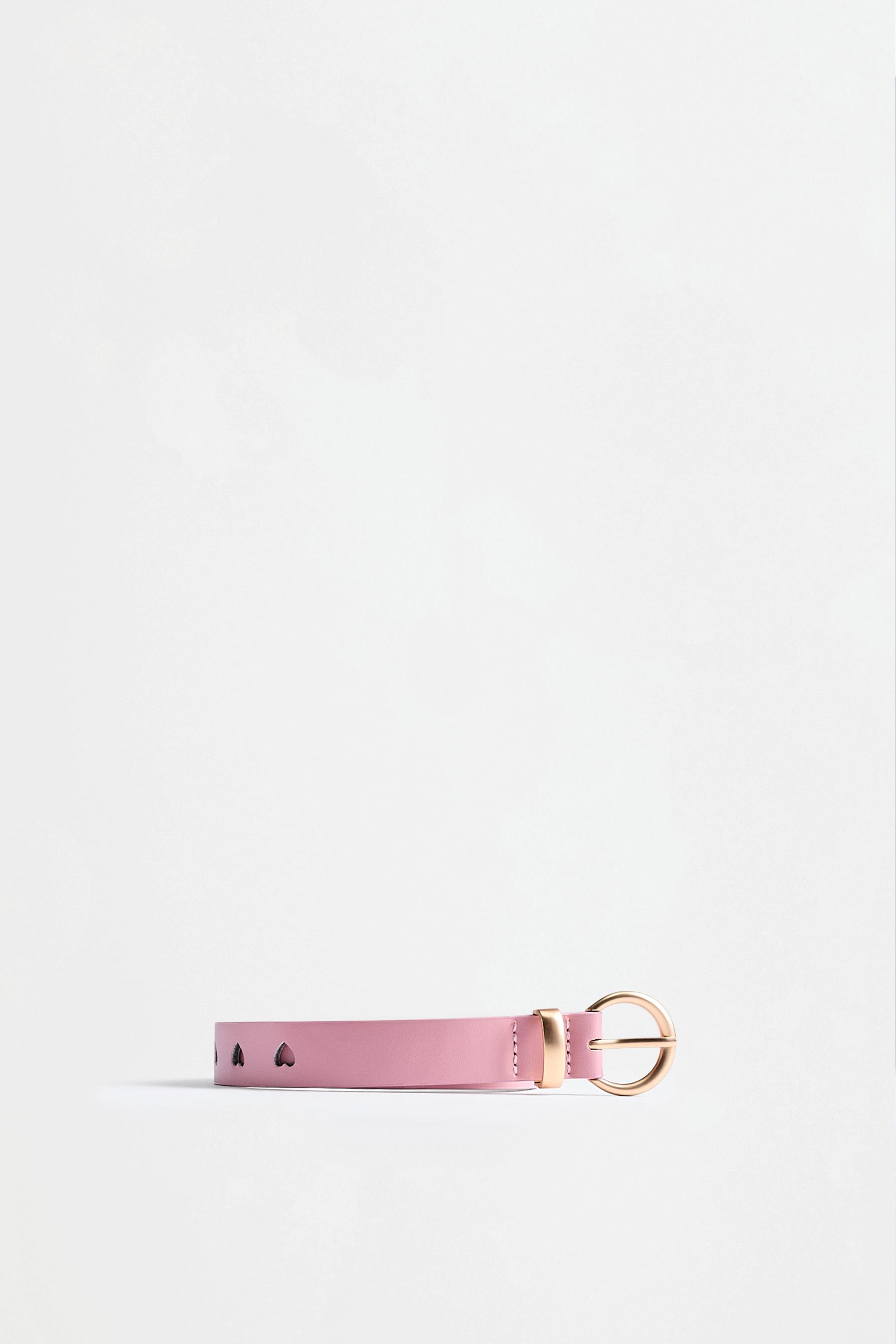 Heart openwork belt — PINK MARL