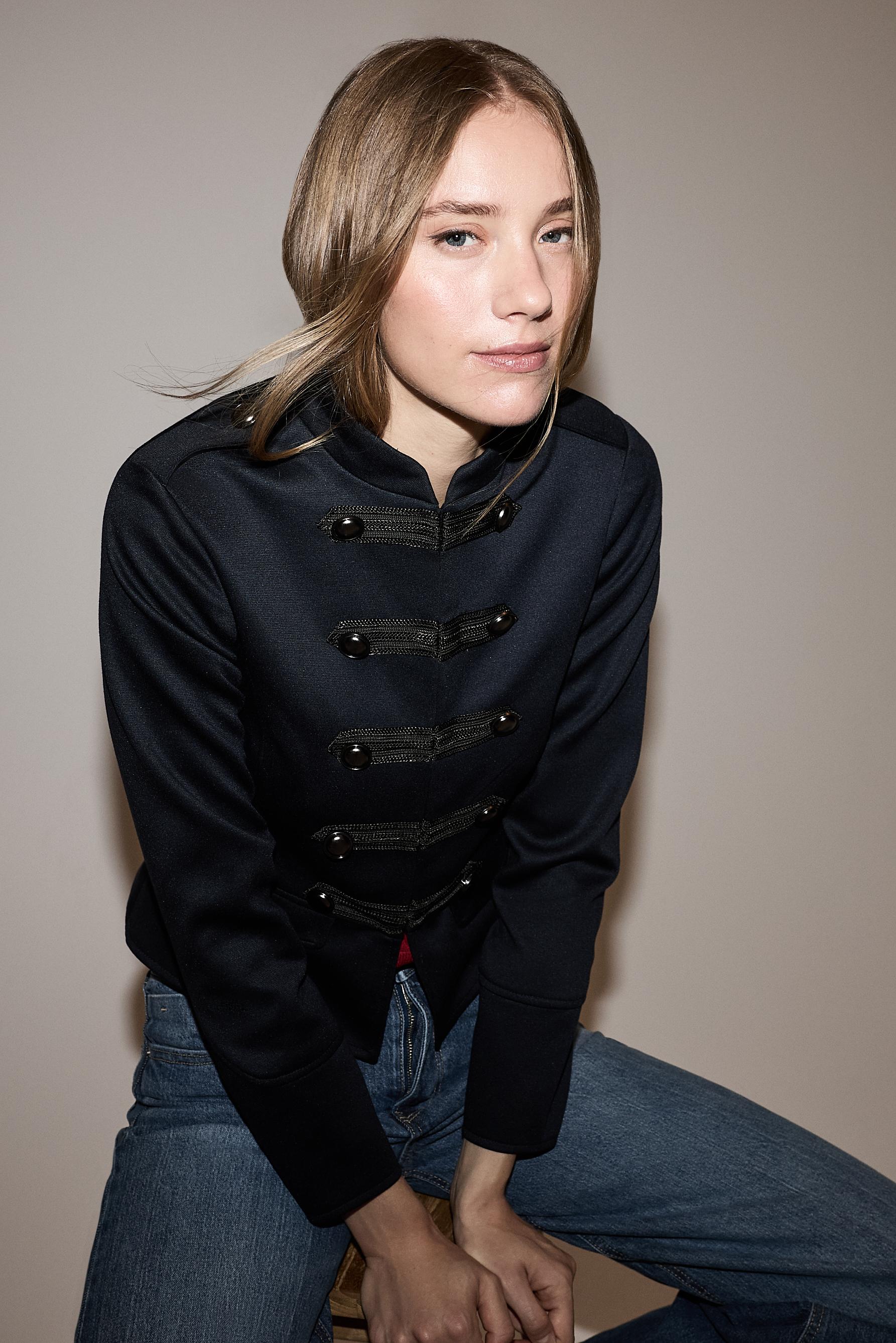 Fitted toggle jacket — NAVY