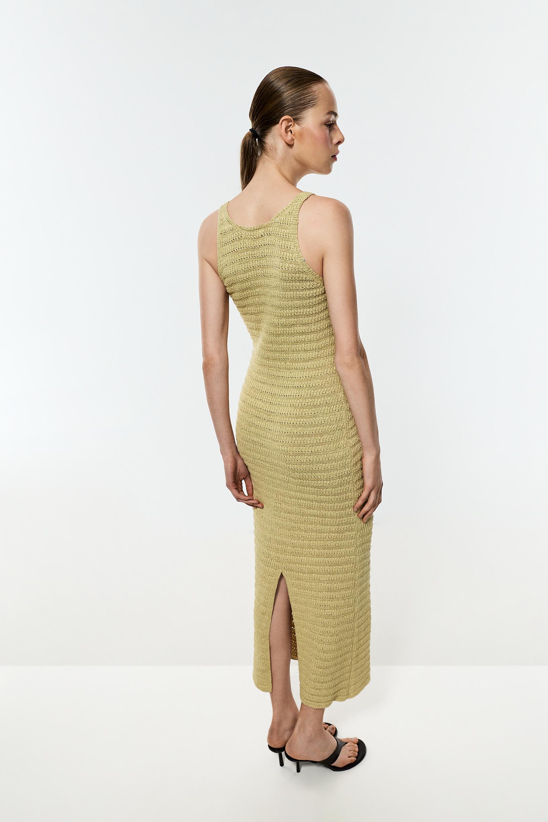 Knit midi dress — PALE GREEN