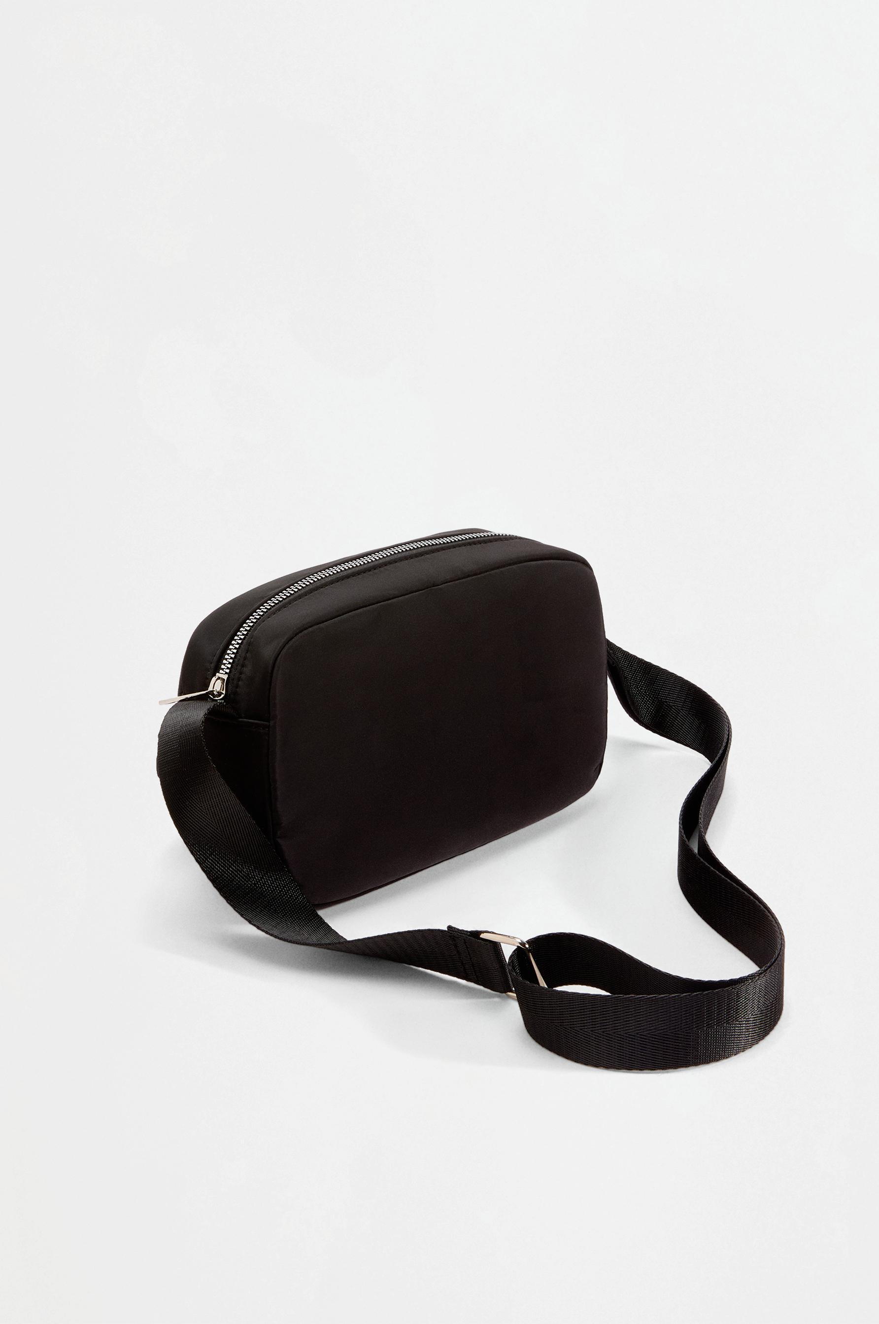 Nylon crossbody bag — BLACK