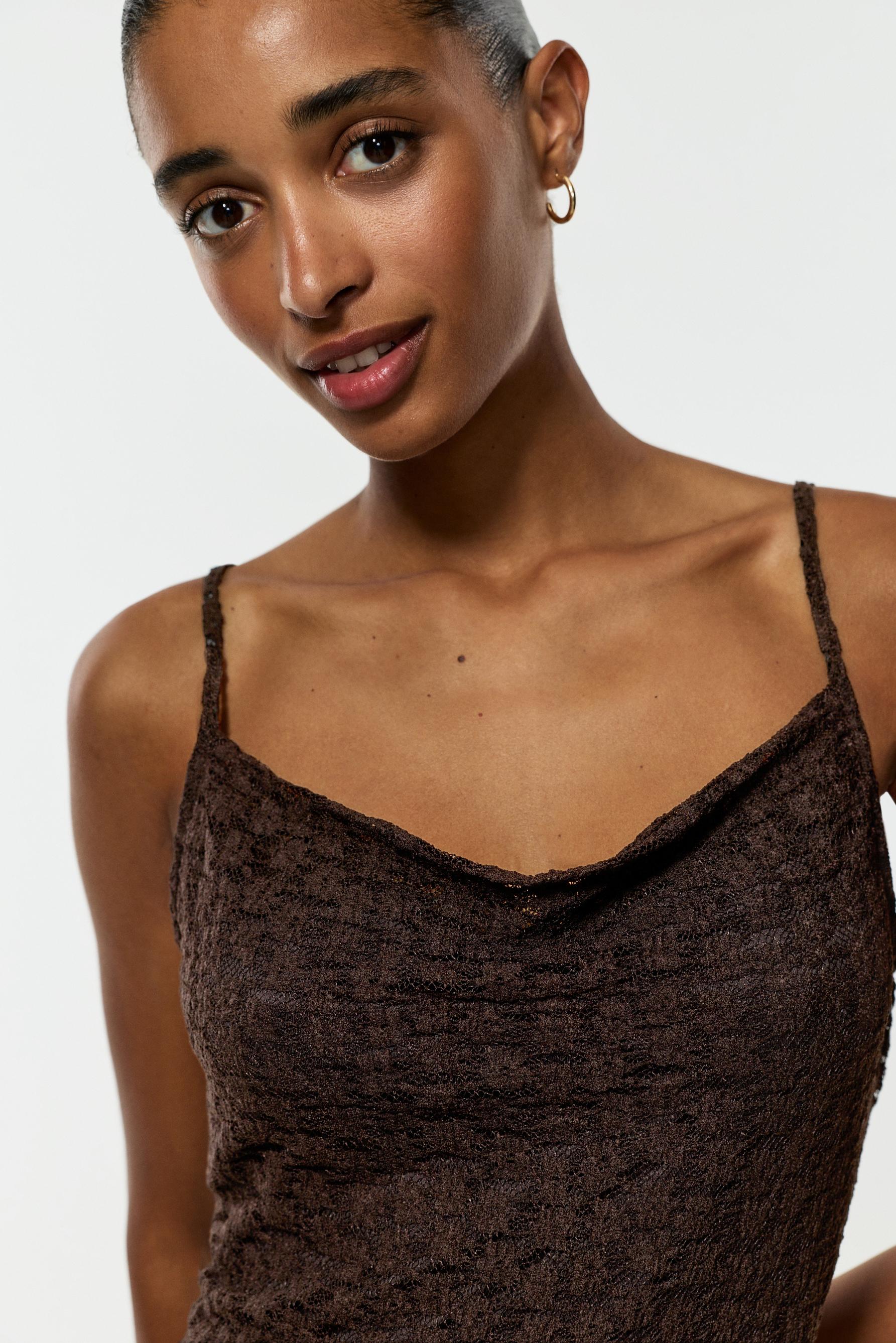 Lace midi dress — CHOCOLATE